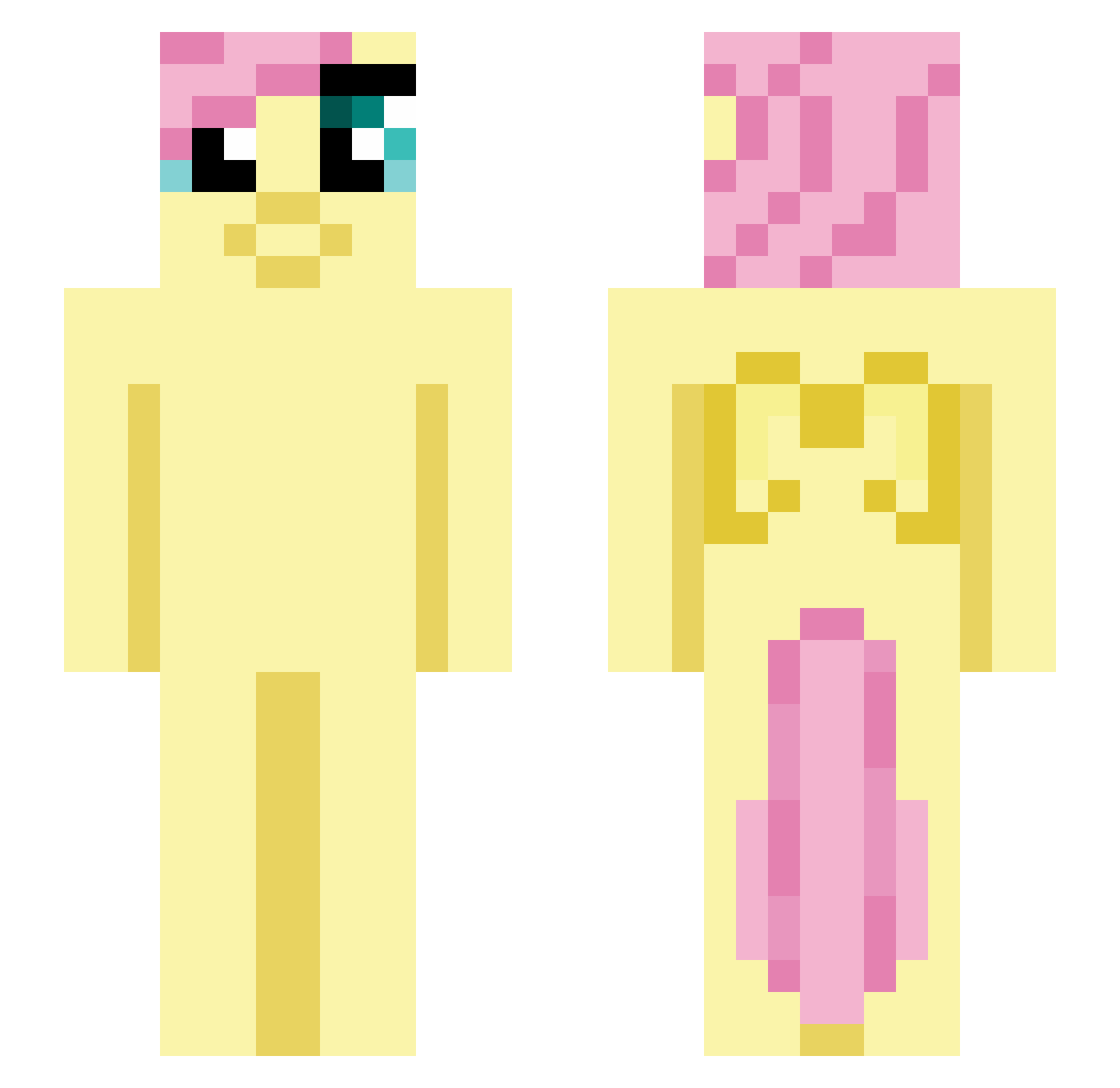 KellyDanceMom Minecraft skin, front and back view