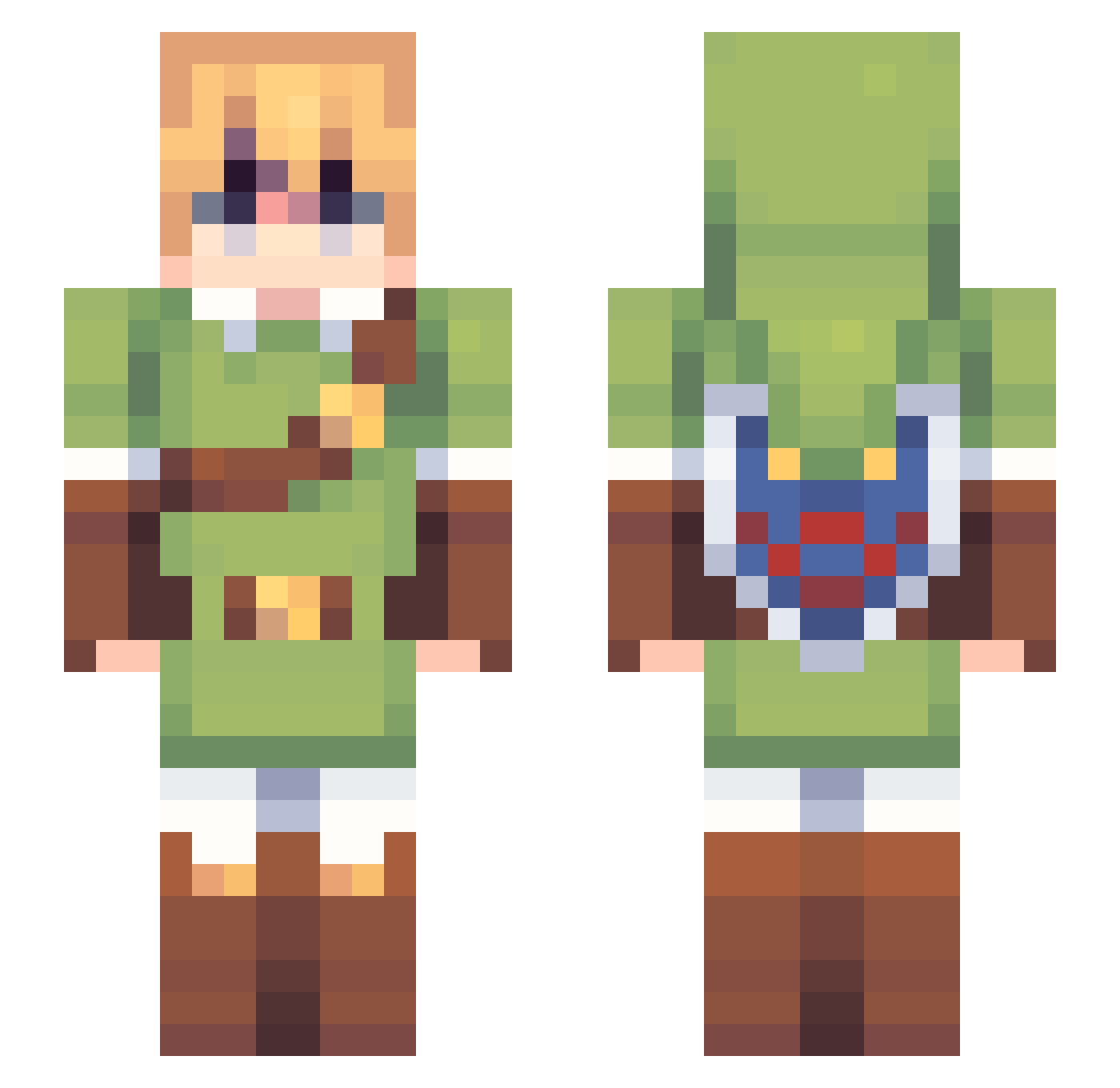 Melkpat Minecraft skin, front and back view