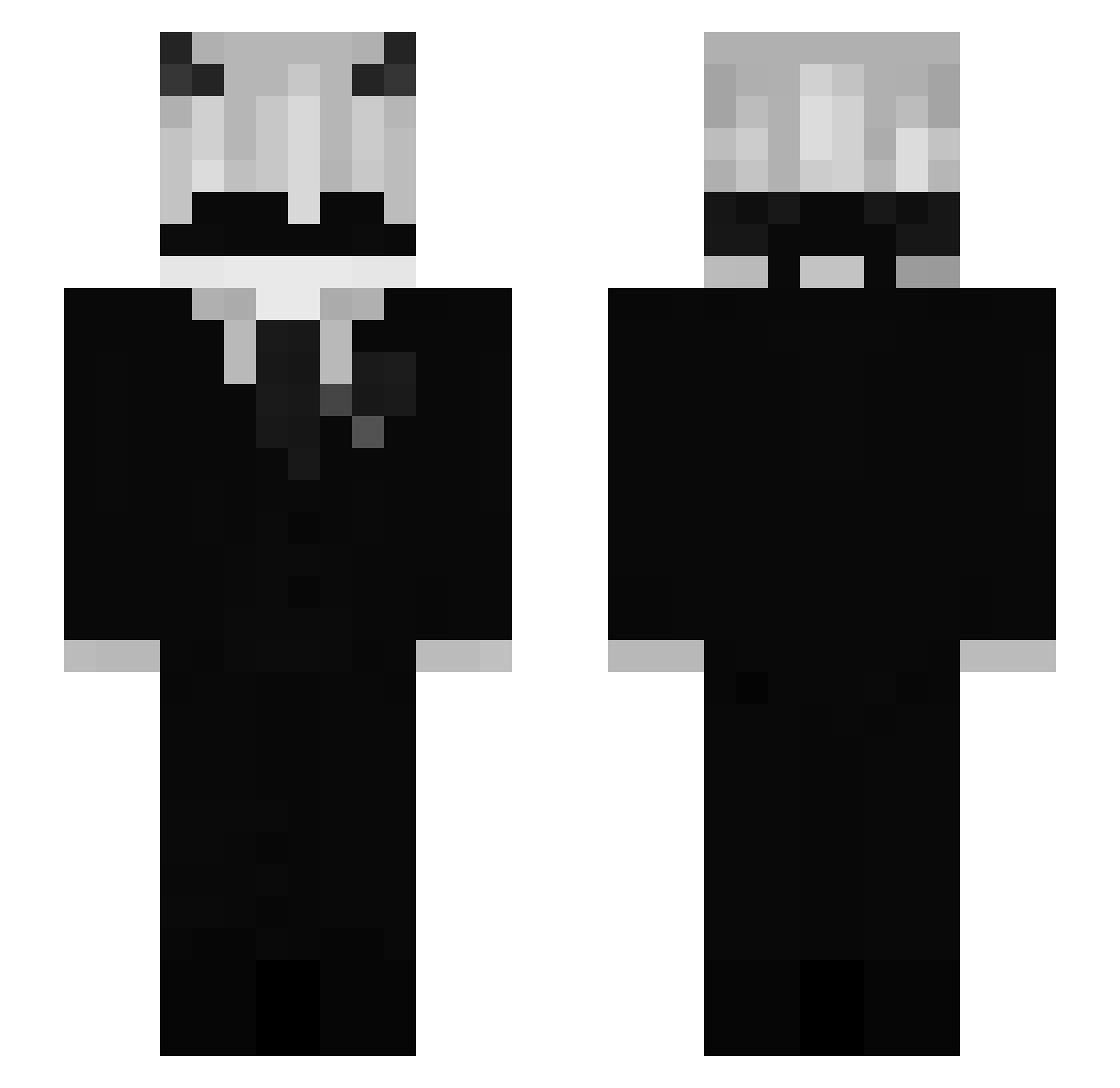 SnowyPikachu Minecraft skin, front and back view