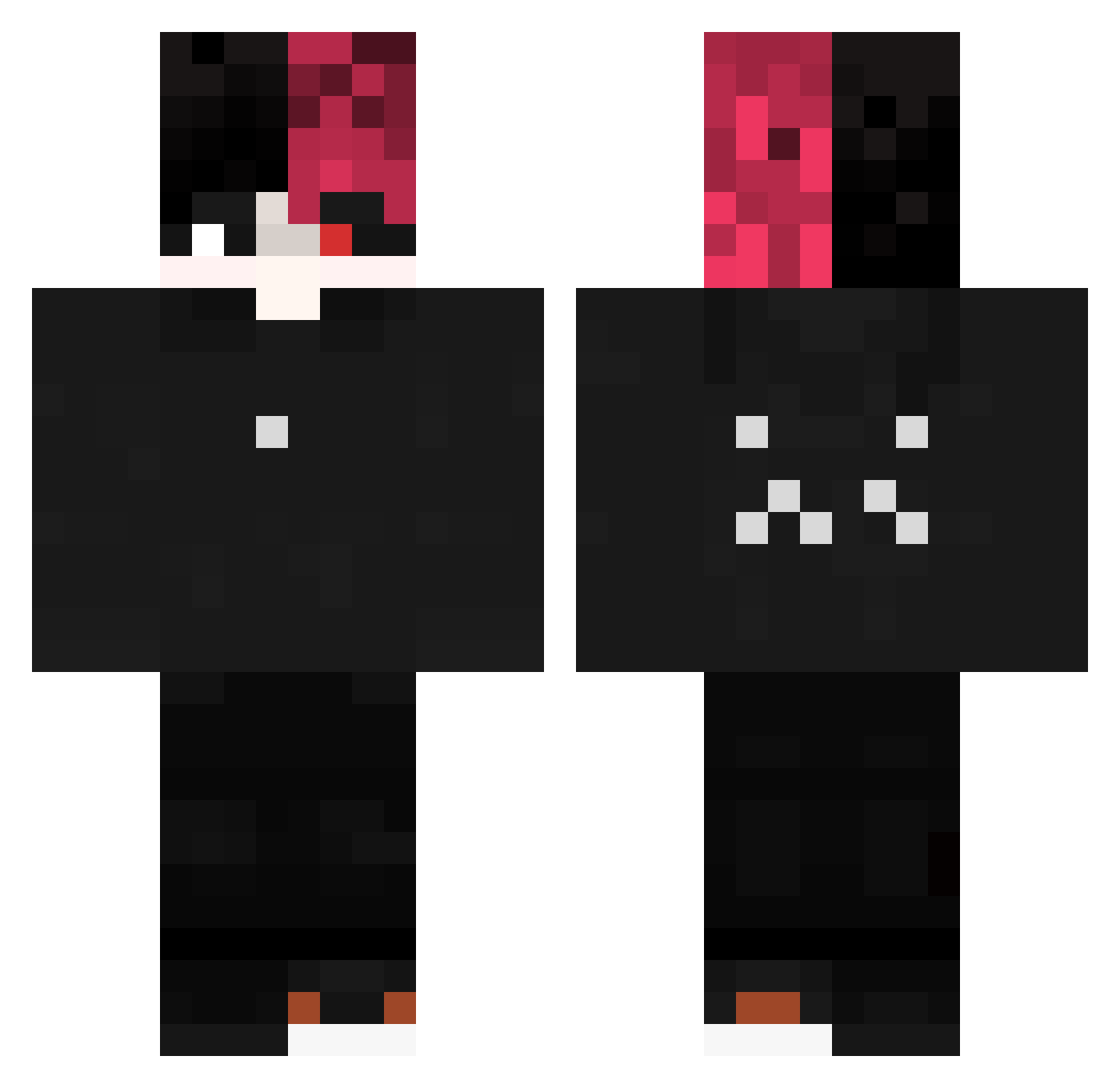 TheBloodyMorning Minecraft skin, front and back view
