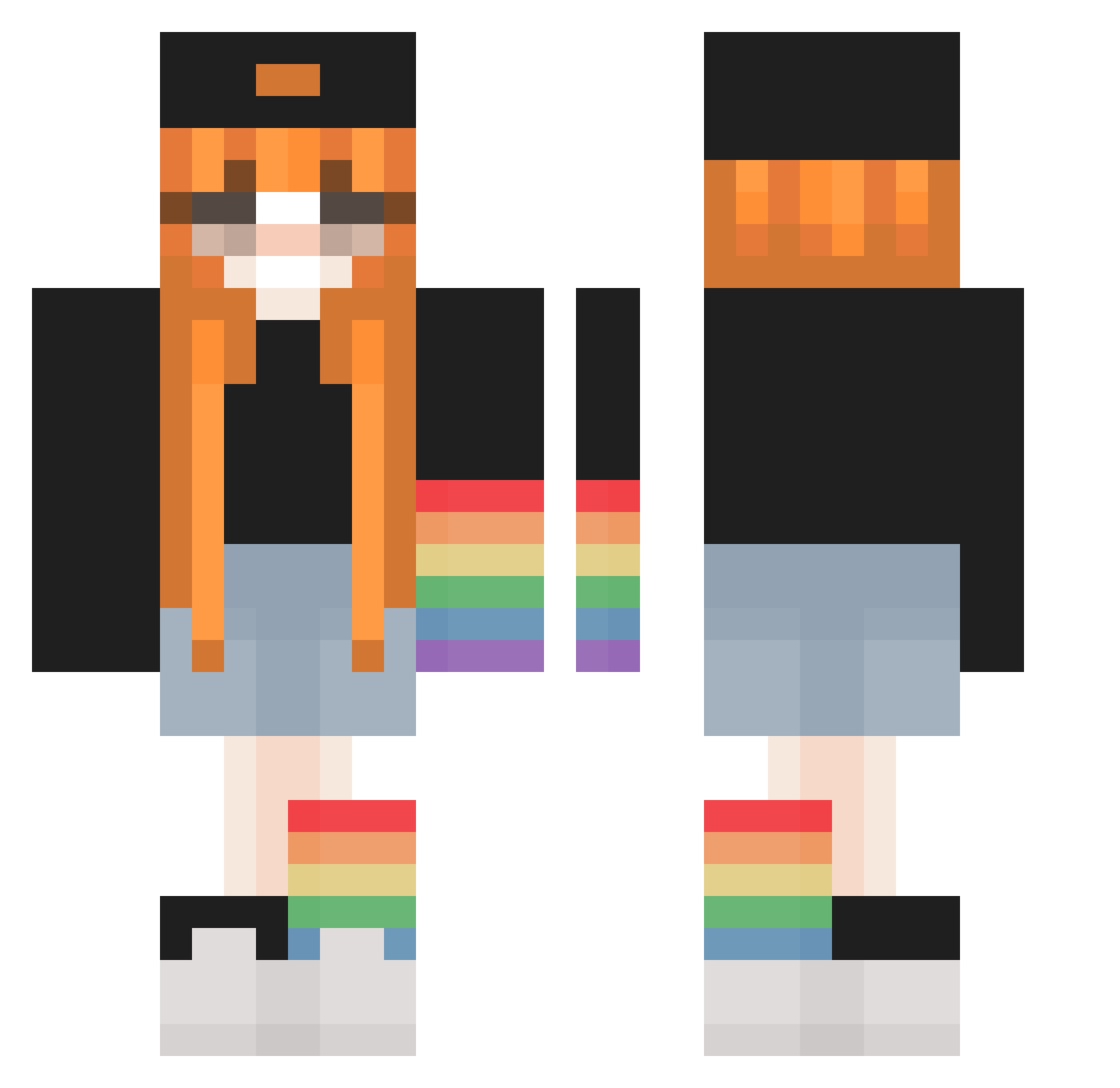 emex2000 Minecraft skin, front and back view