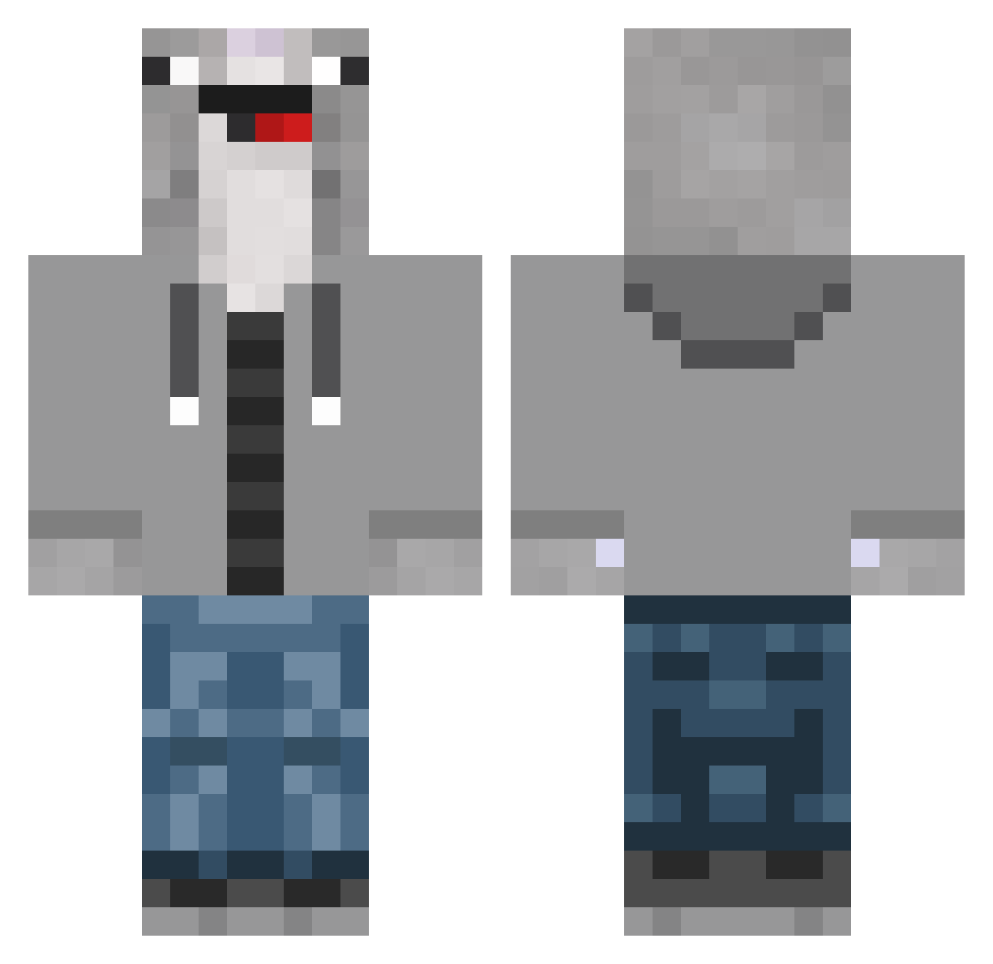 Yammer Minecraft skin, front and back view