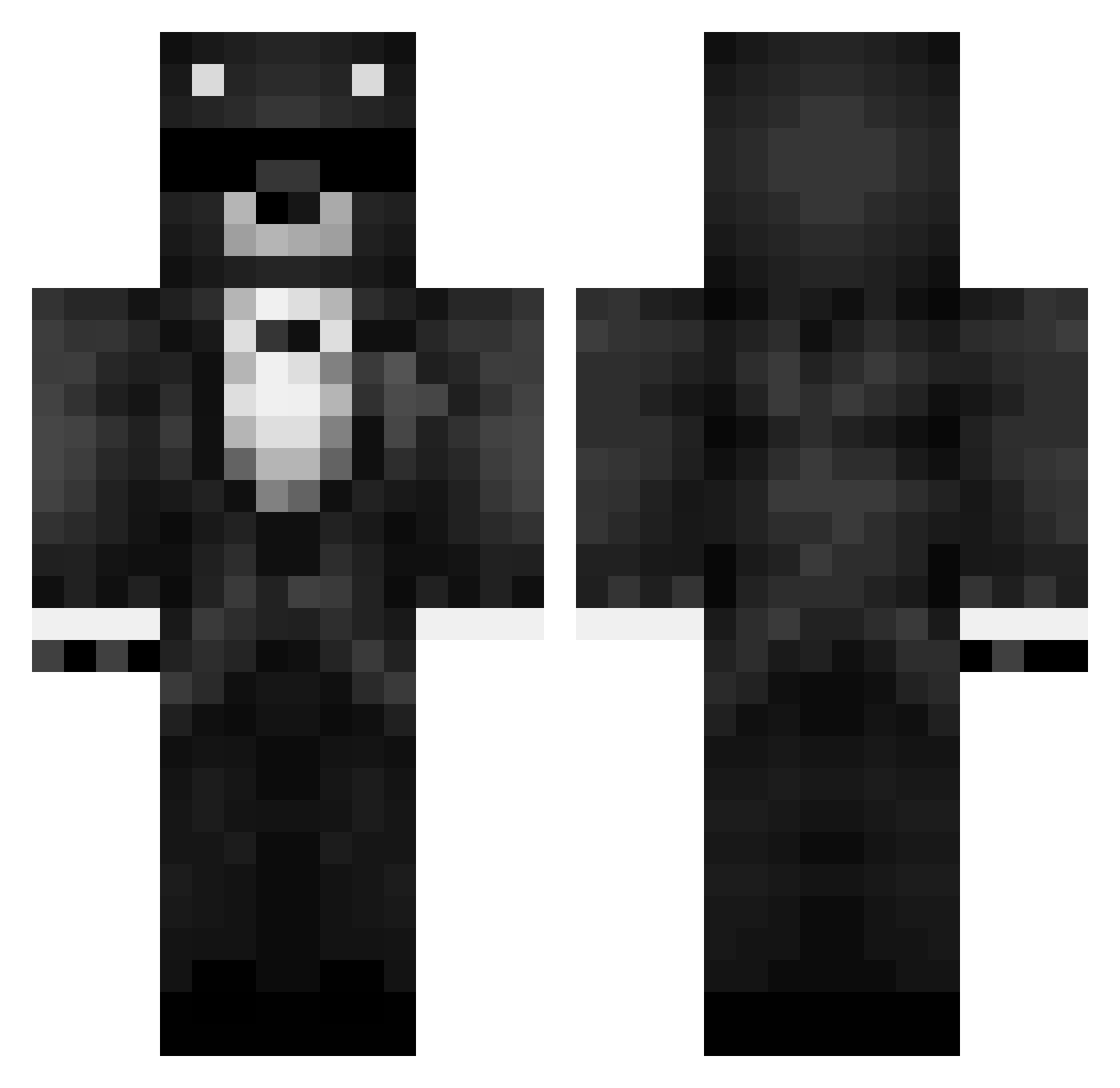 Twinxk Minecraft skin, front and back view