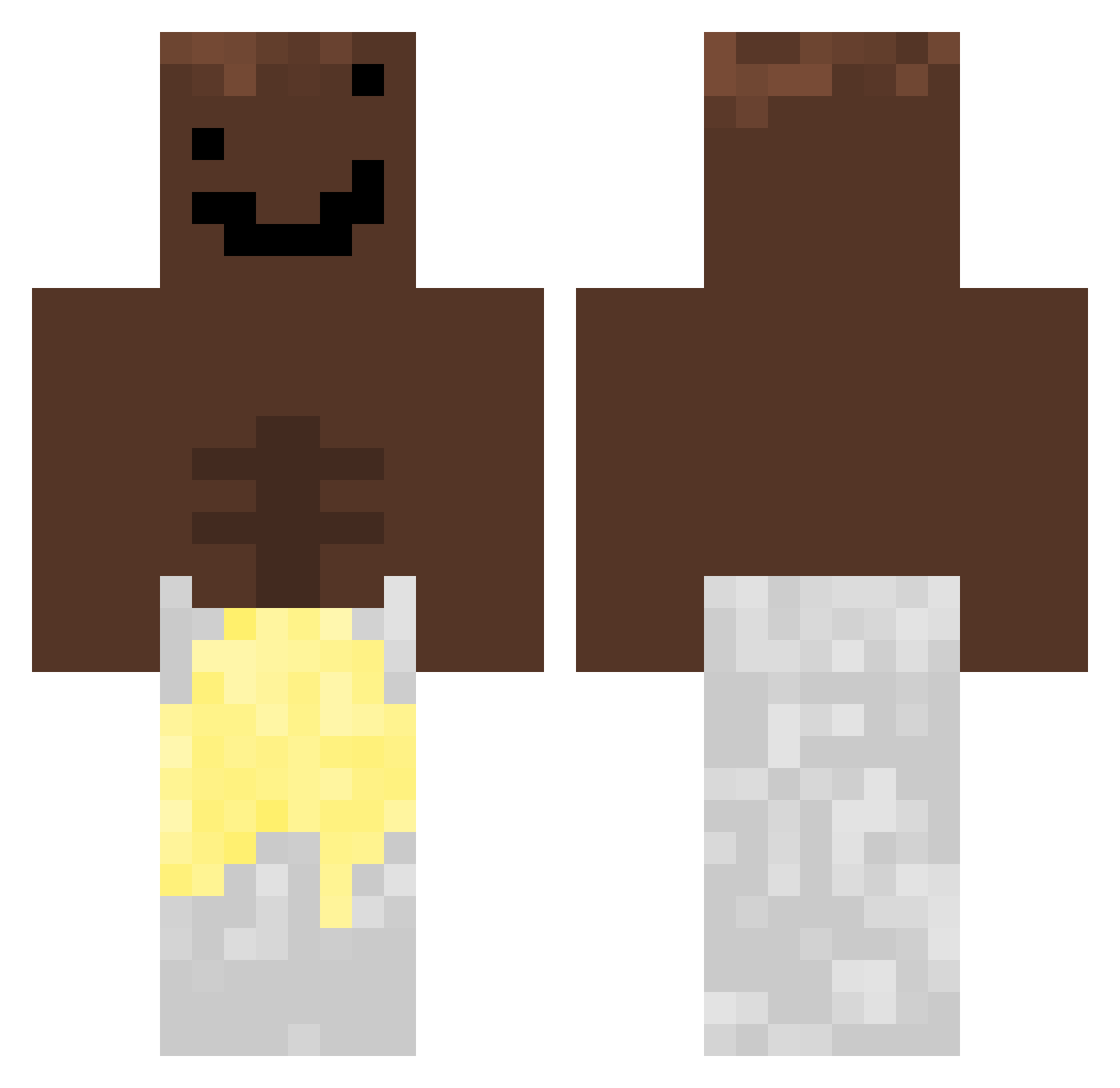 MatExited Minecraft skin, front and back view