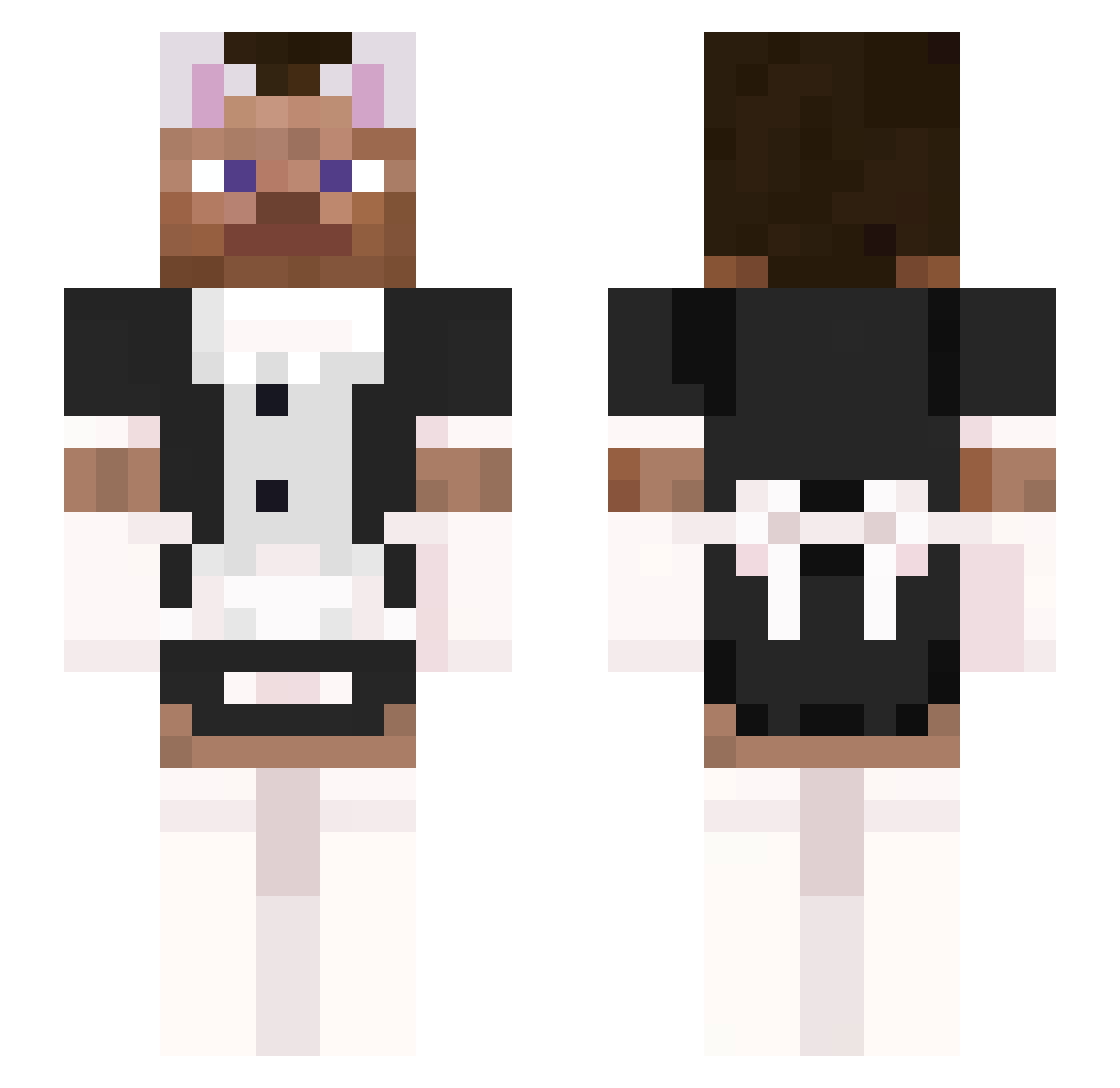 xqnrt Minecraft skin, front and back view