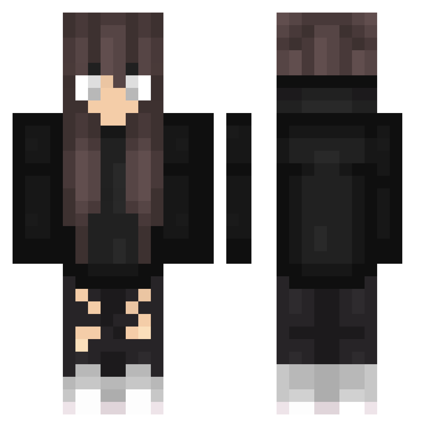 Samedi Minecraft skin, front and back view