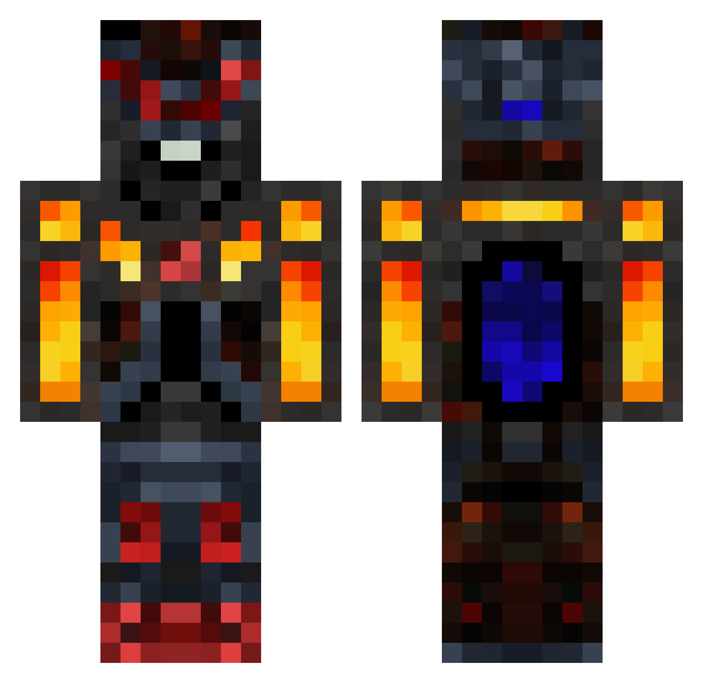 Corinth Minecraft skin, front and back view