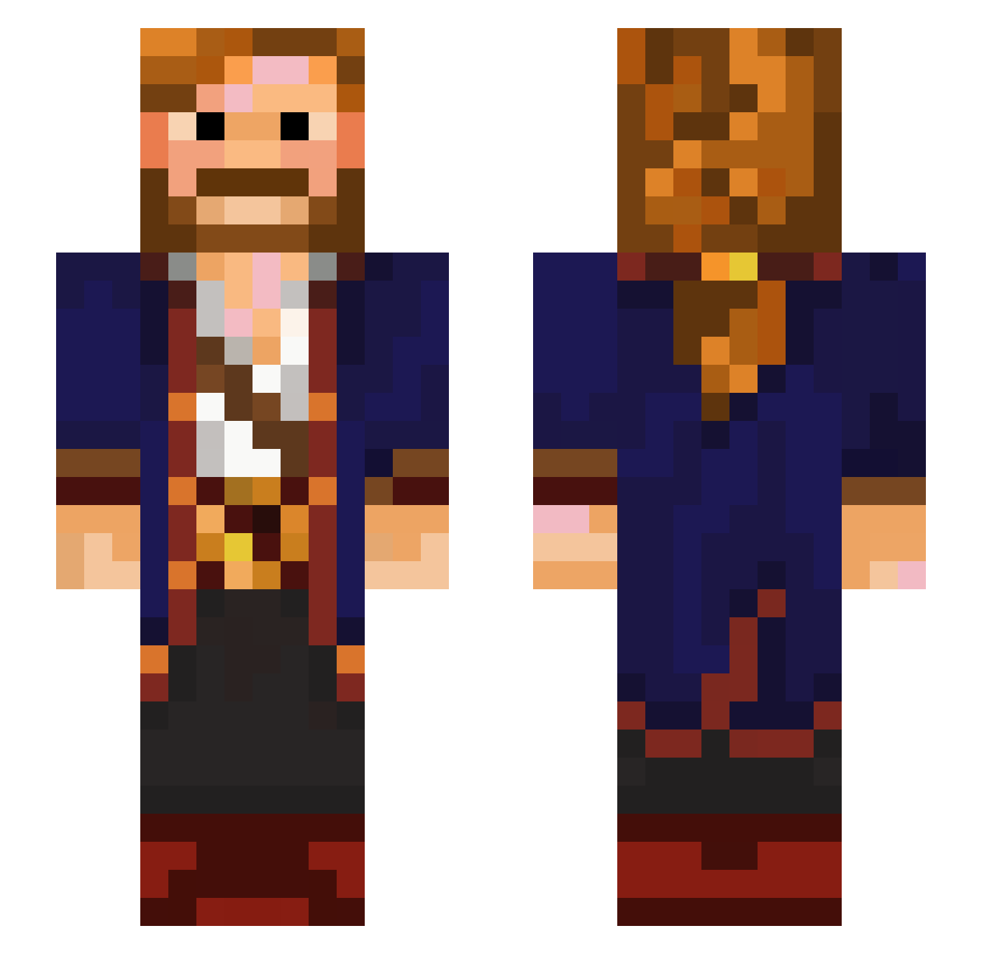 Complain Minecraft skin, front and back view