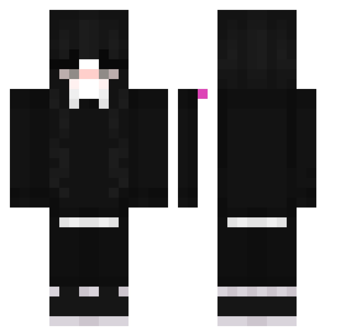 piscer Minecraft skin, front and back view
