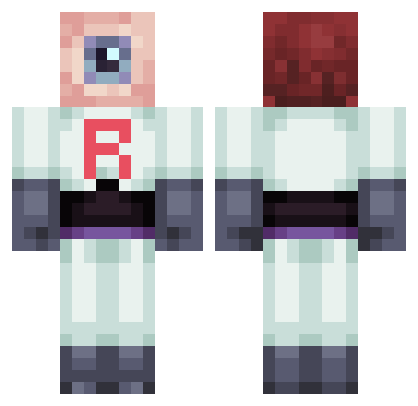 CROWNMETHEKINQQ Minecraft skin, front and back view