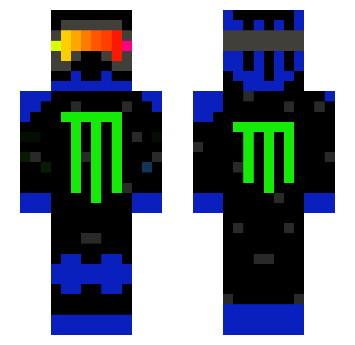 Jayden111212 Minecraft skin, front and back view