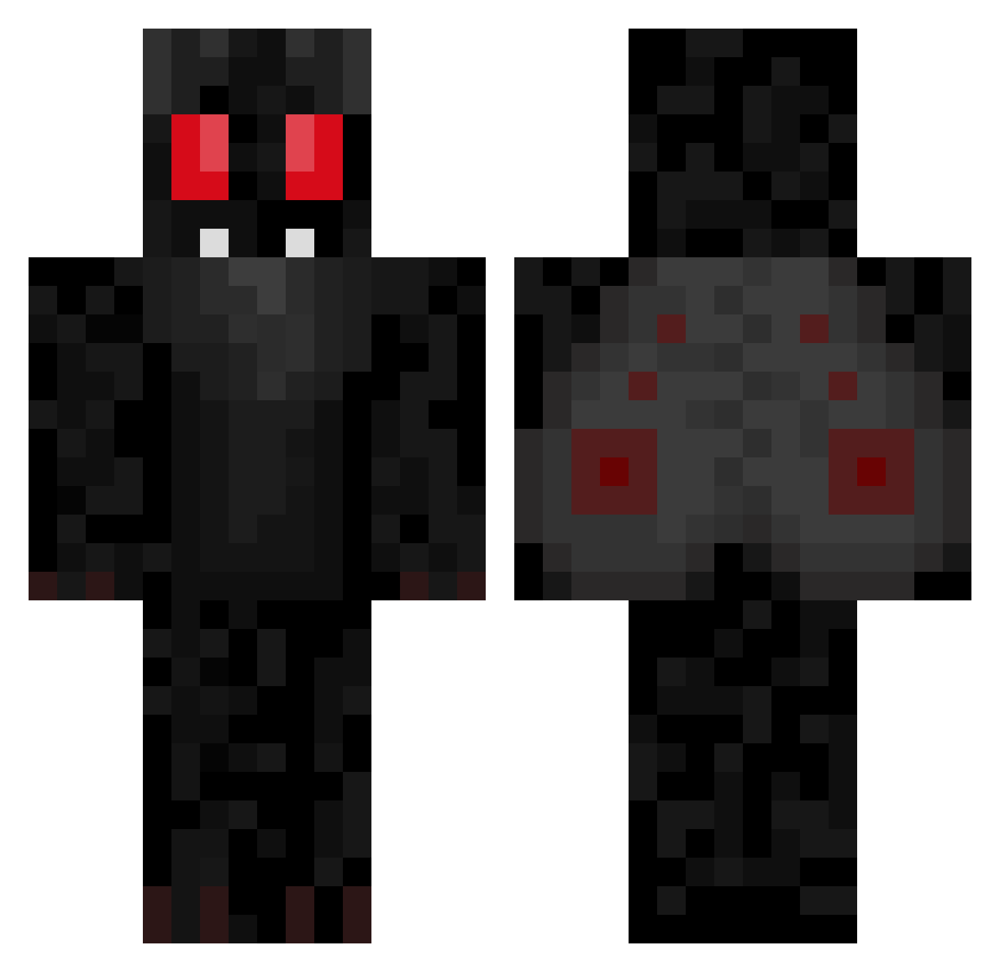 Lasershark97 Minecraft skin, front and back view
