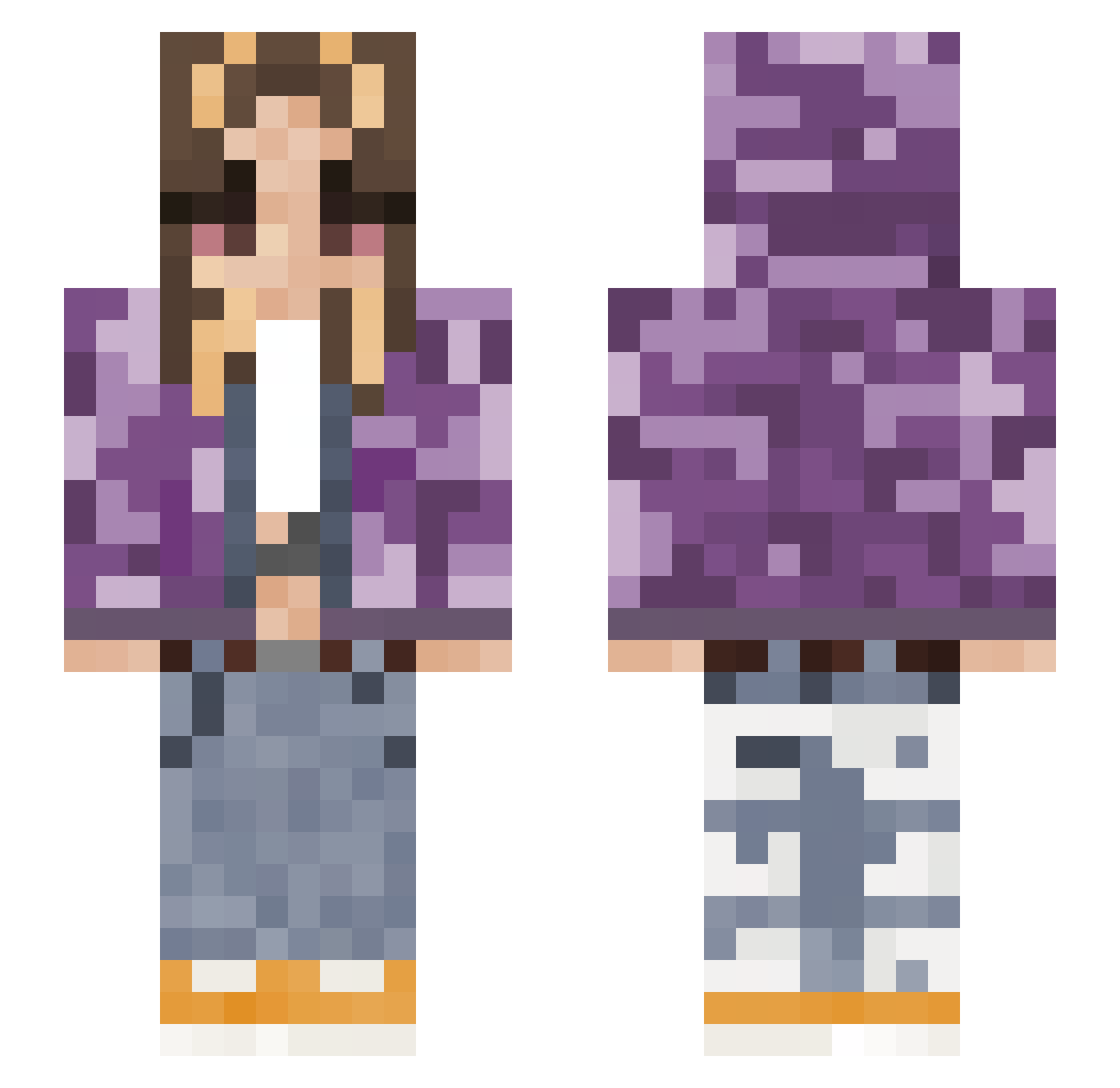 ZzzugA Minecraft skin, front and back view