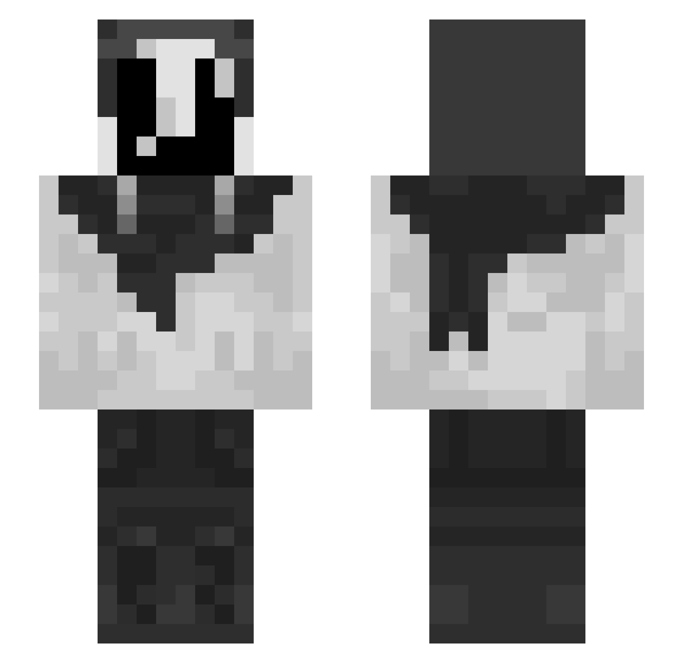 Kraftalot Minecraft skin, front and back view