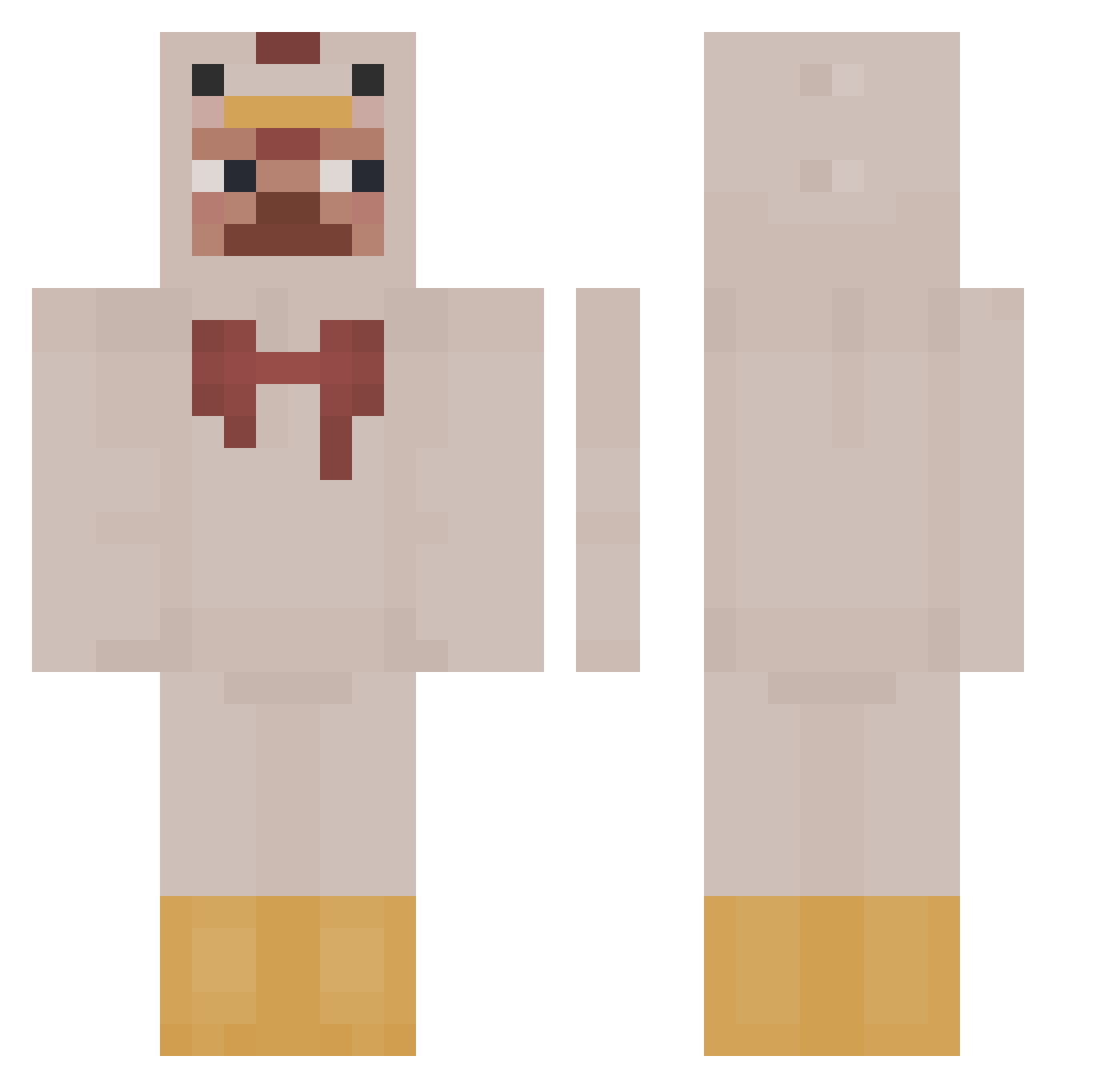 Sfoot Minecraft skin, front and back view