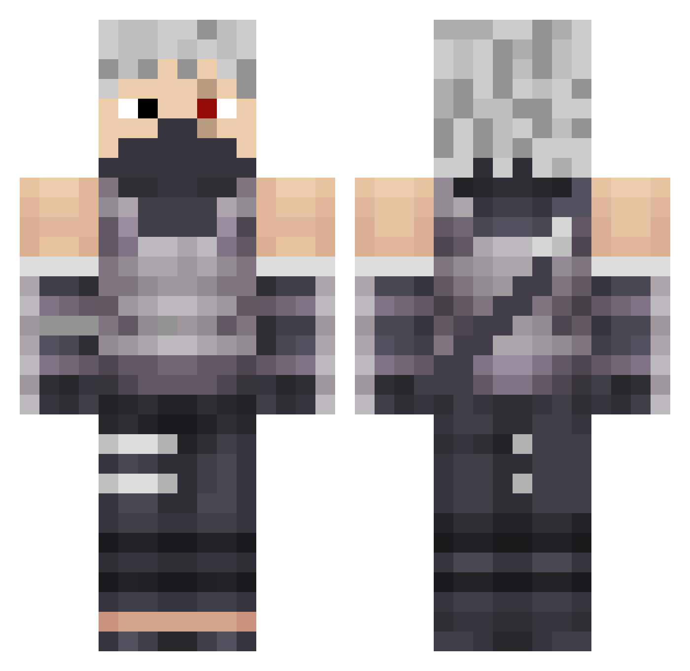uuuji Minecraft skin, front and back view