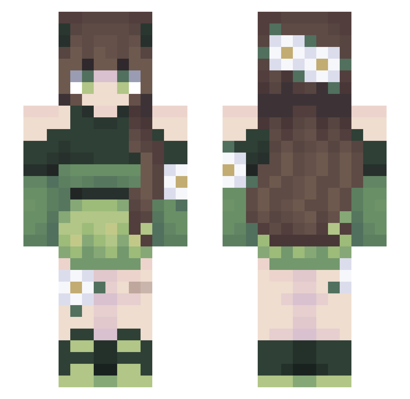 ValkAyriee Minecraft skin, front and back view