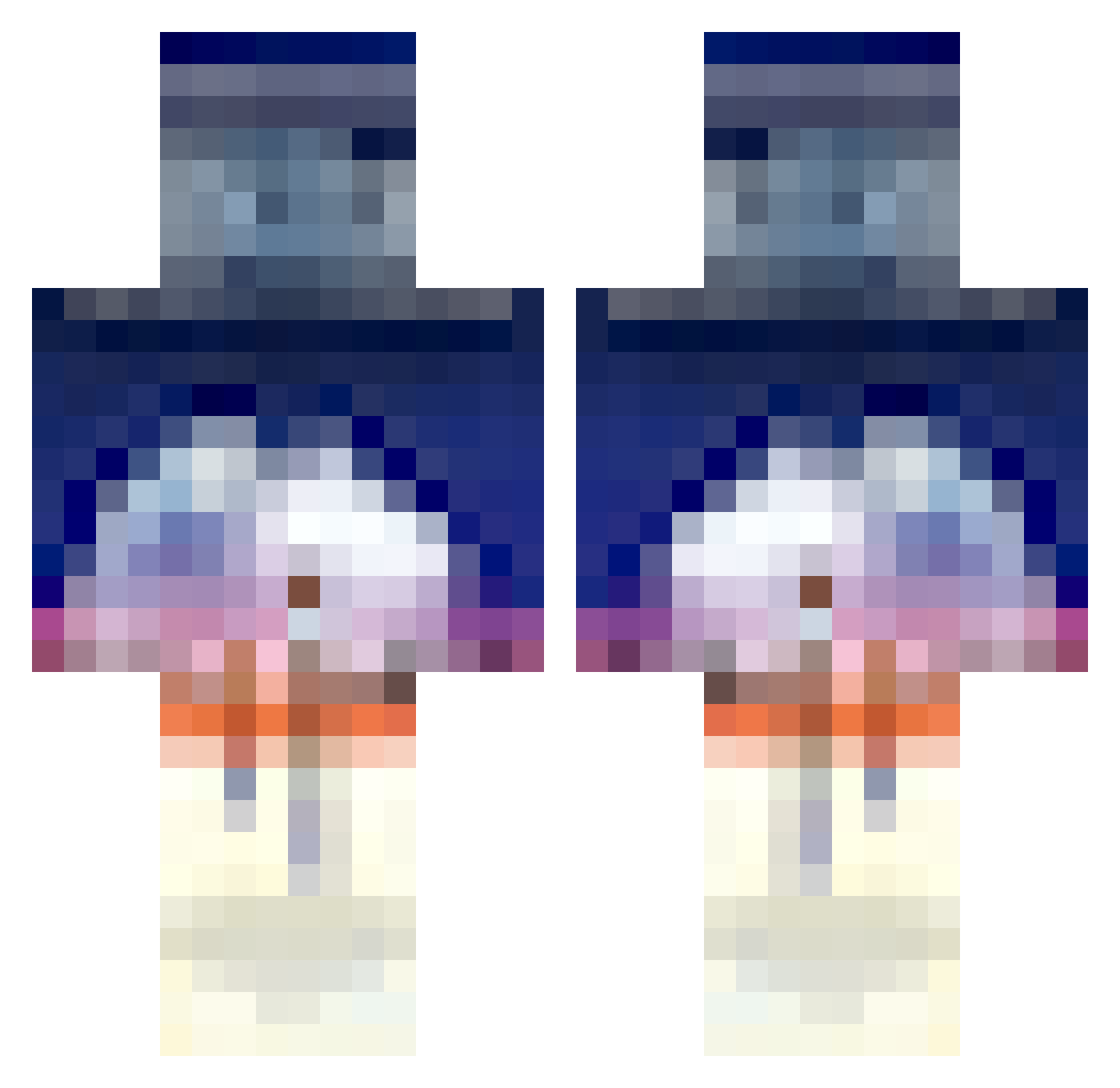 Saea14 Minecraft skin, front and back view
