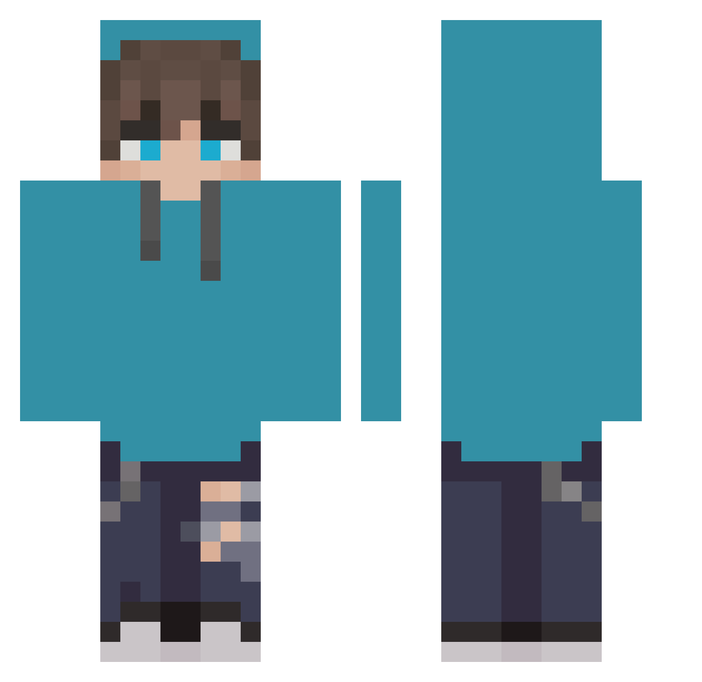Rev0ltzz Minecraft skin, front and back view