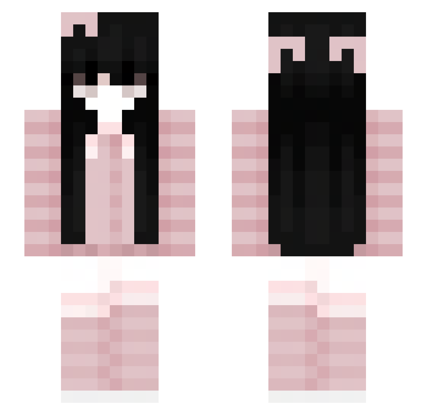Zad0q Minecraft skin, front and back view