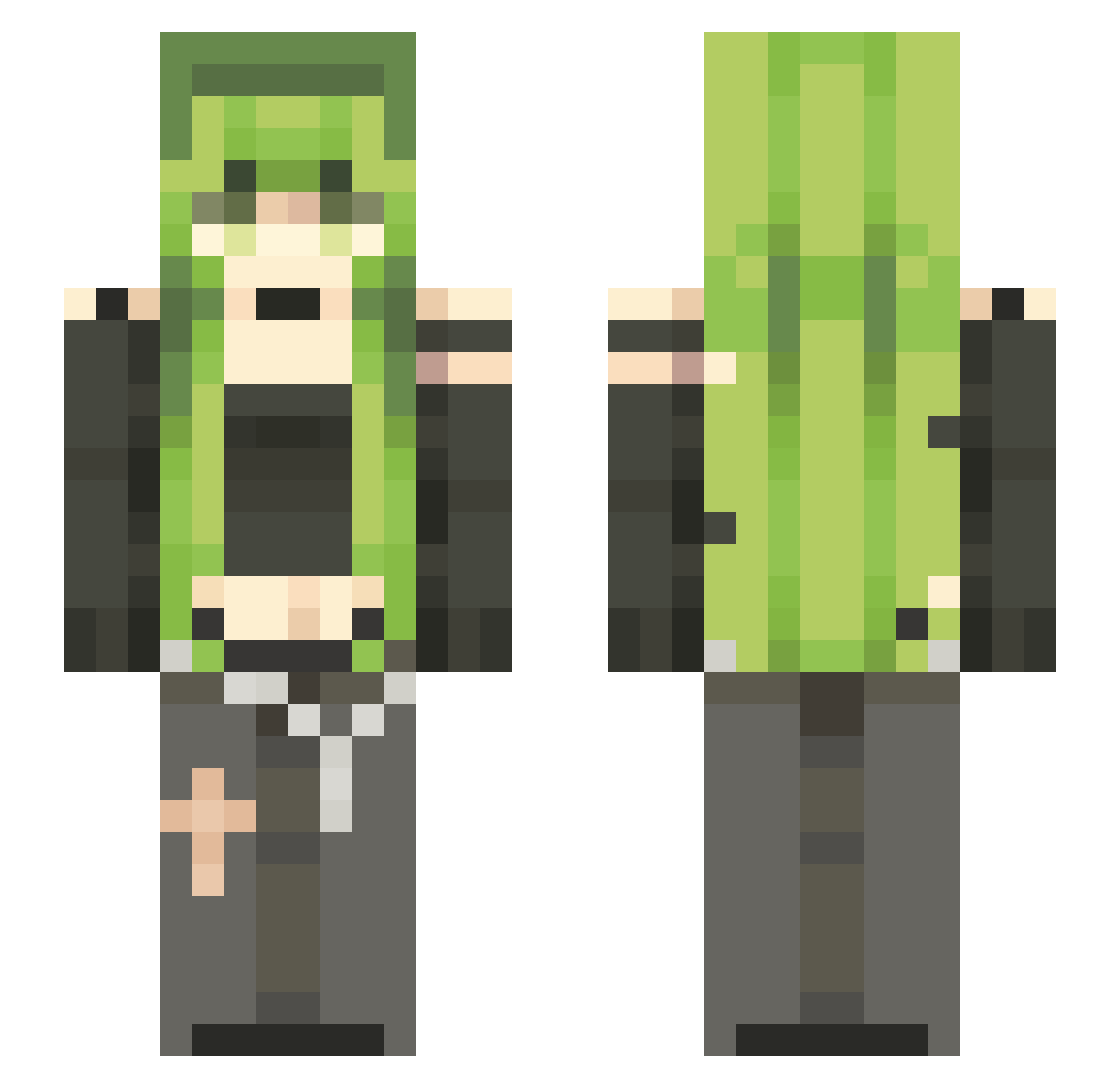 wulongchaa Minecraft skin, front and back view