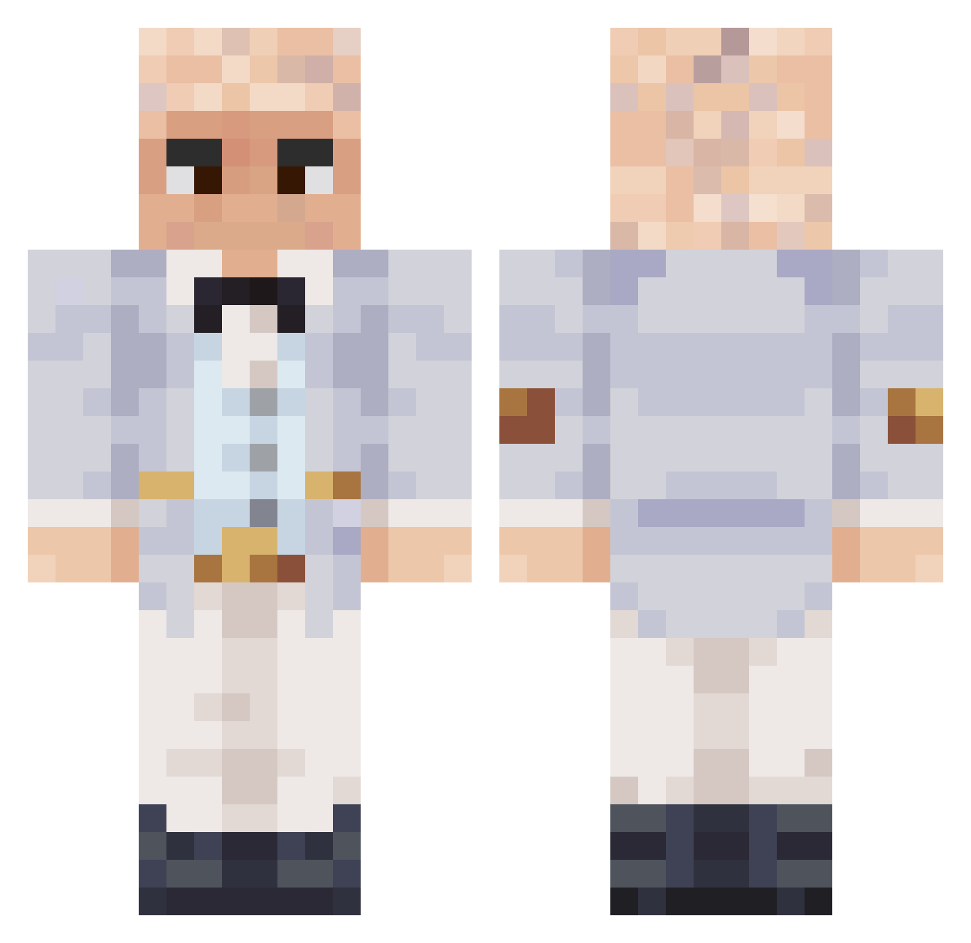DOMOLOKO Minecraft skin, front and back view