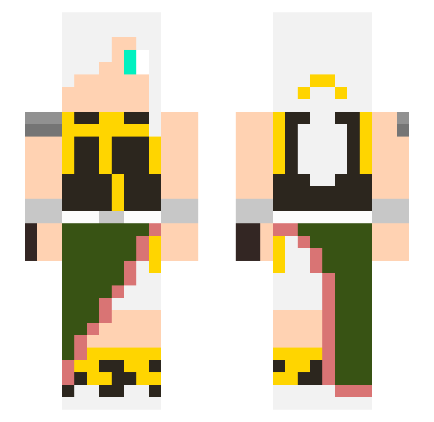 Themis Minecraft skin, front and back view