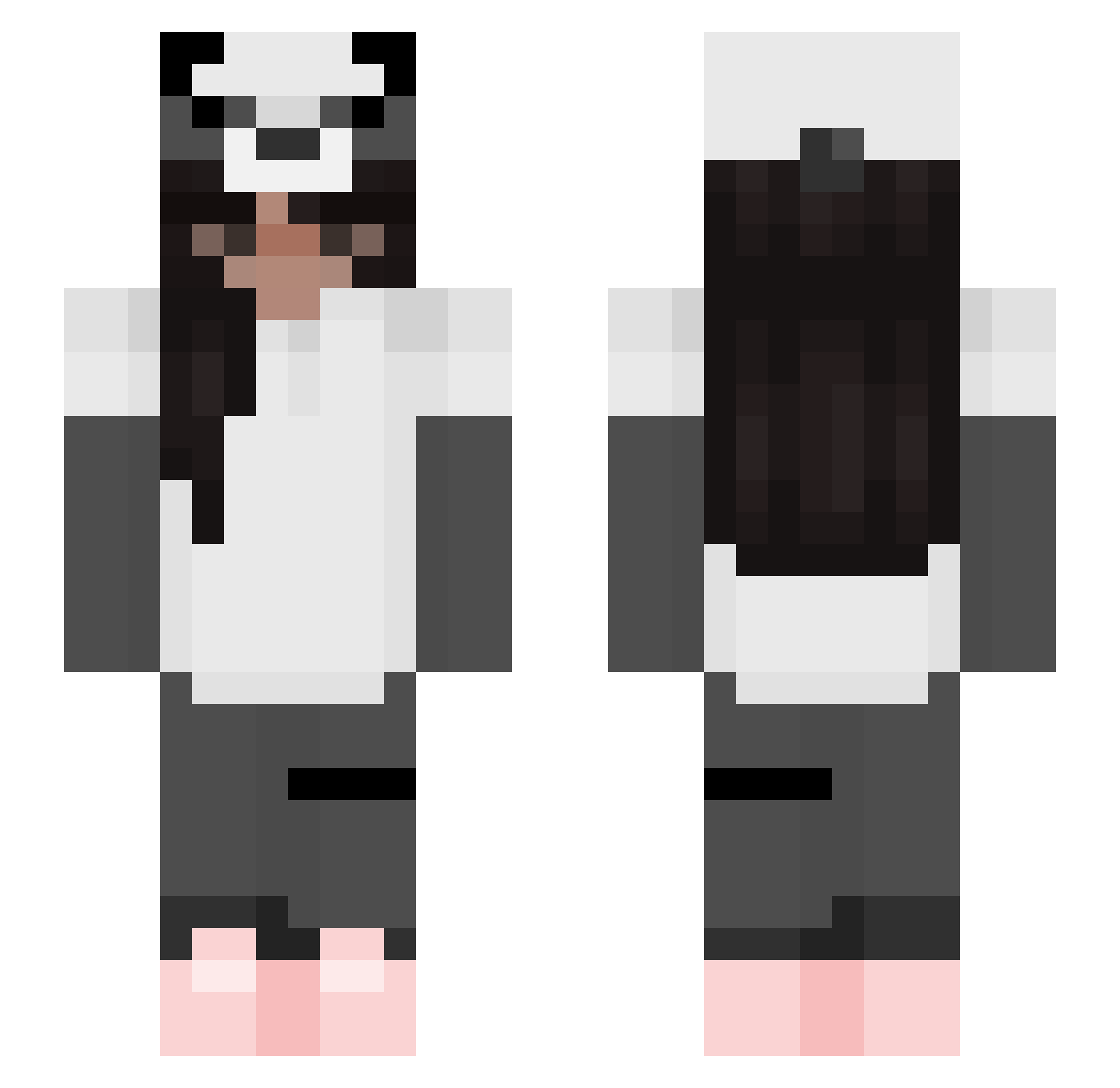 Pandaa_Express Minecraft skin, front and back view