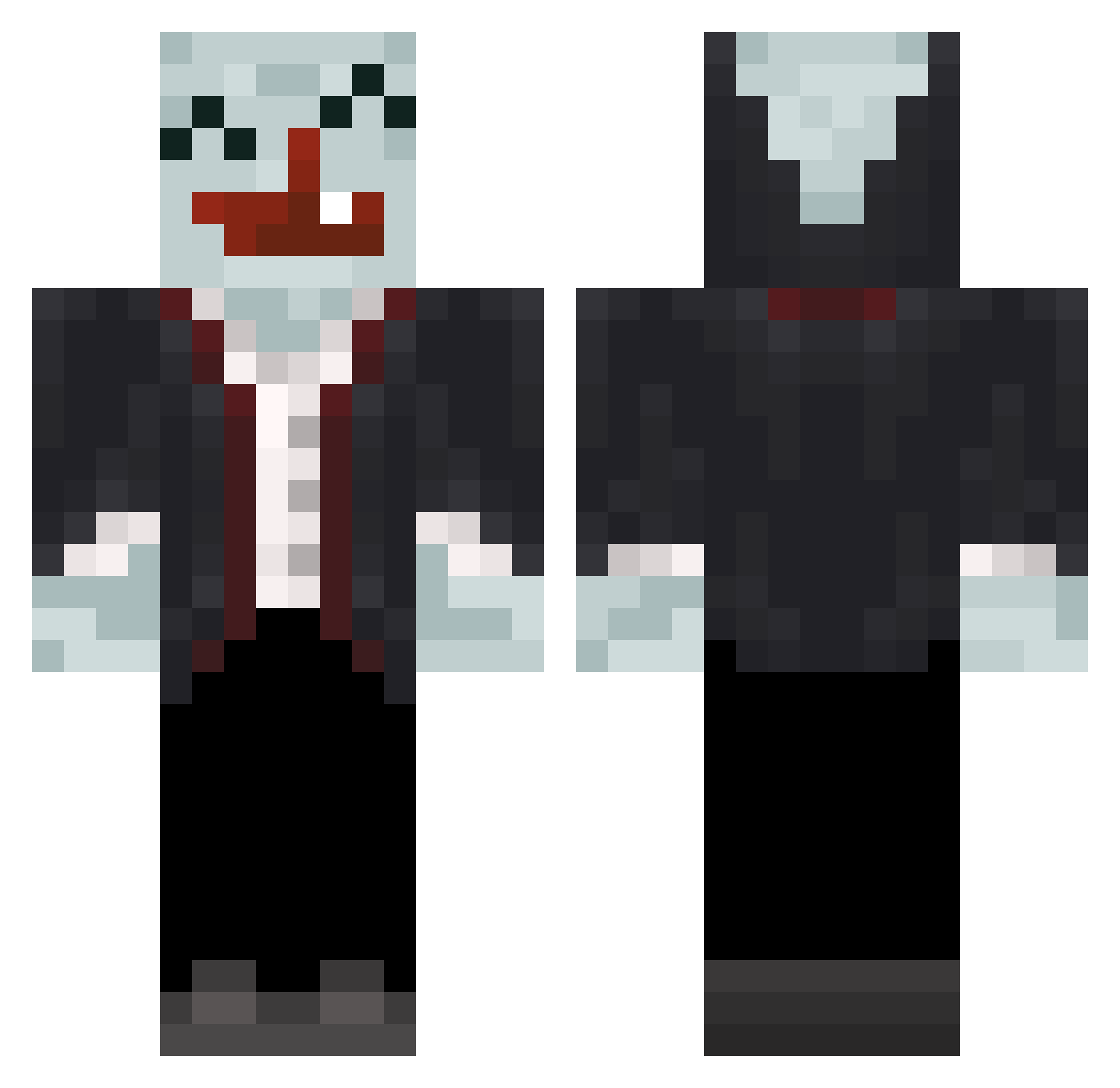 jibiri Minecraft skin, front and back view
