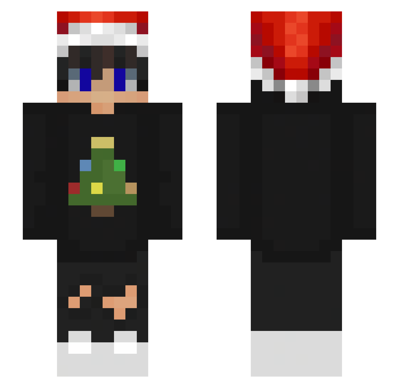 LankedUp Minecraft skin, front and back view
