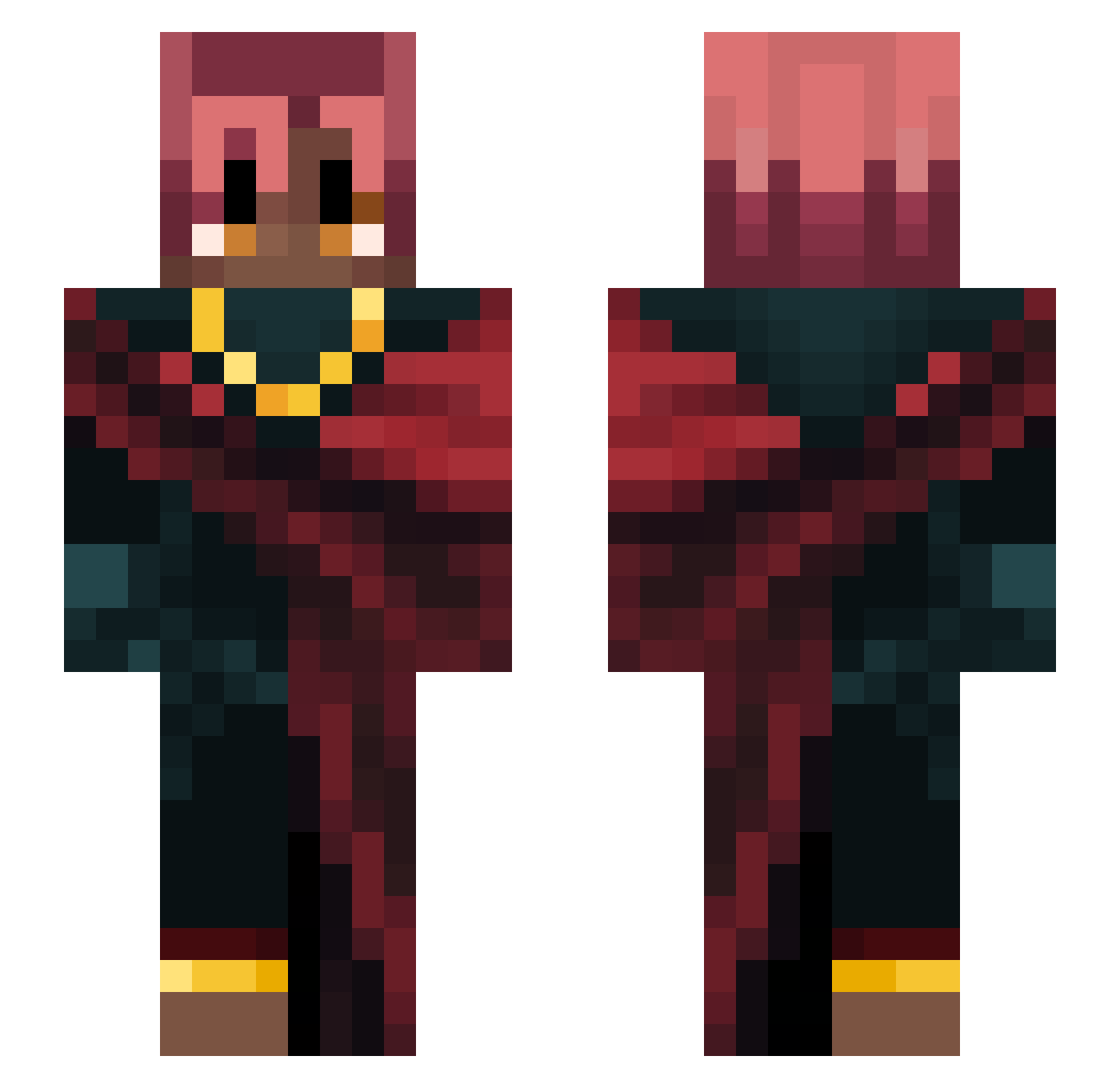 aesaru Minecraft skin, front and back view
