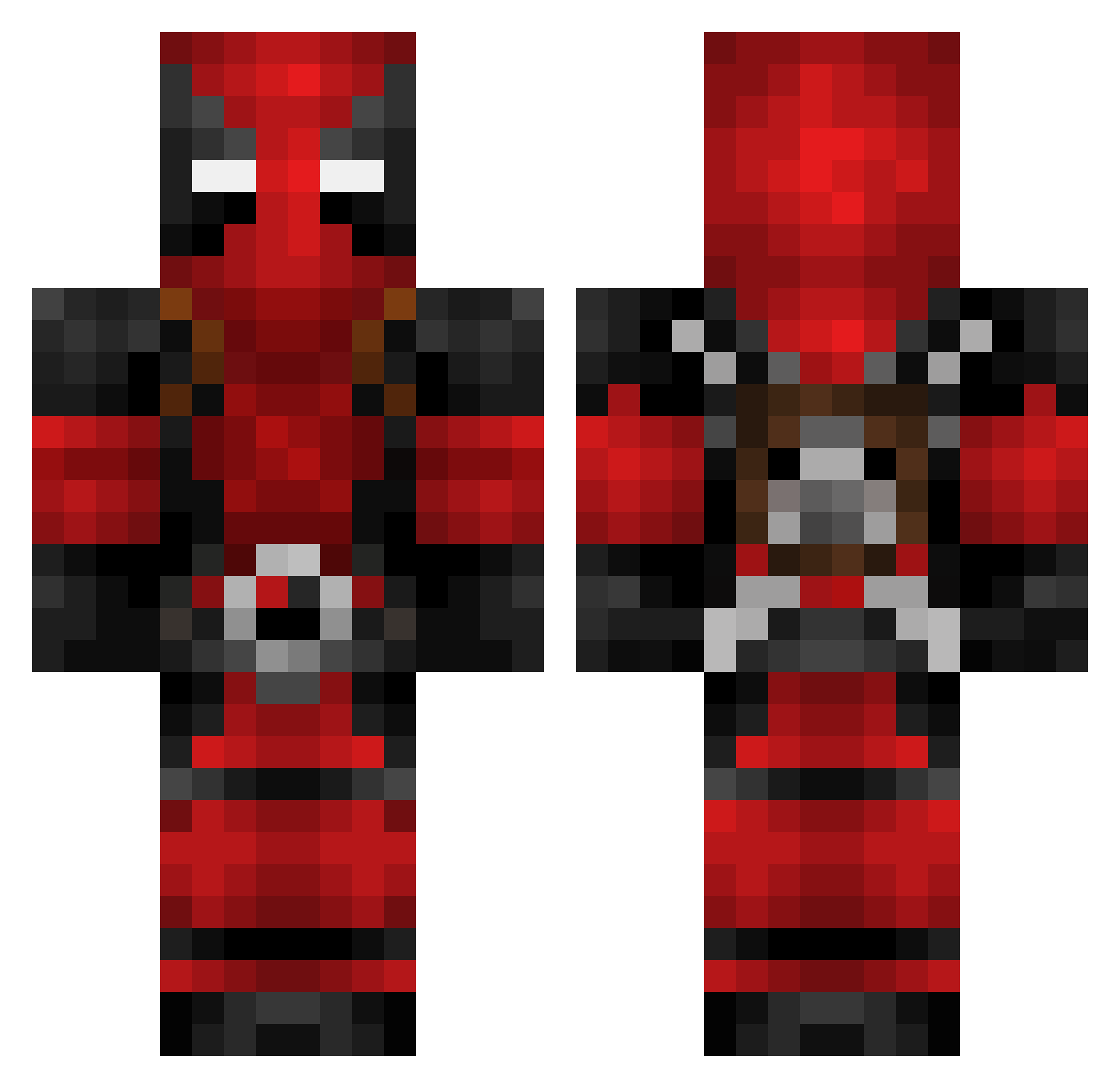 Asagoth Minecraft skin, front and back view