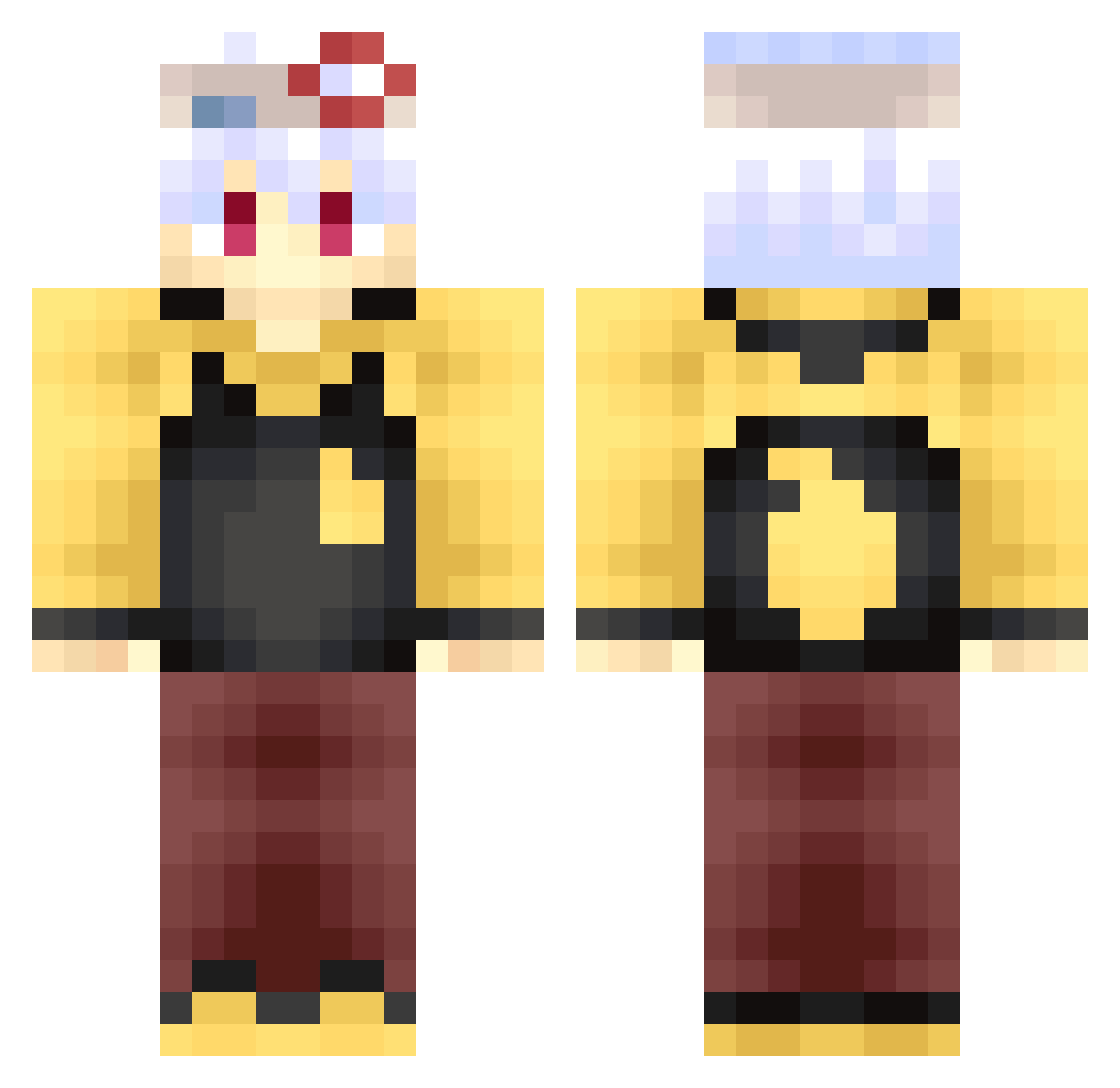 flykee Minecraft skin, front and back view