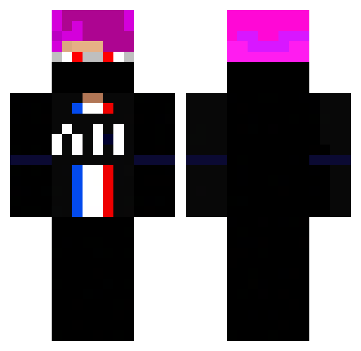 arysk7 Minecraft skin, front and back view