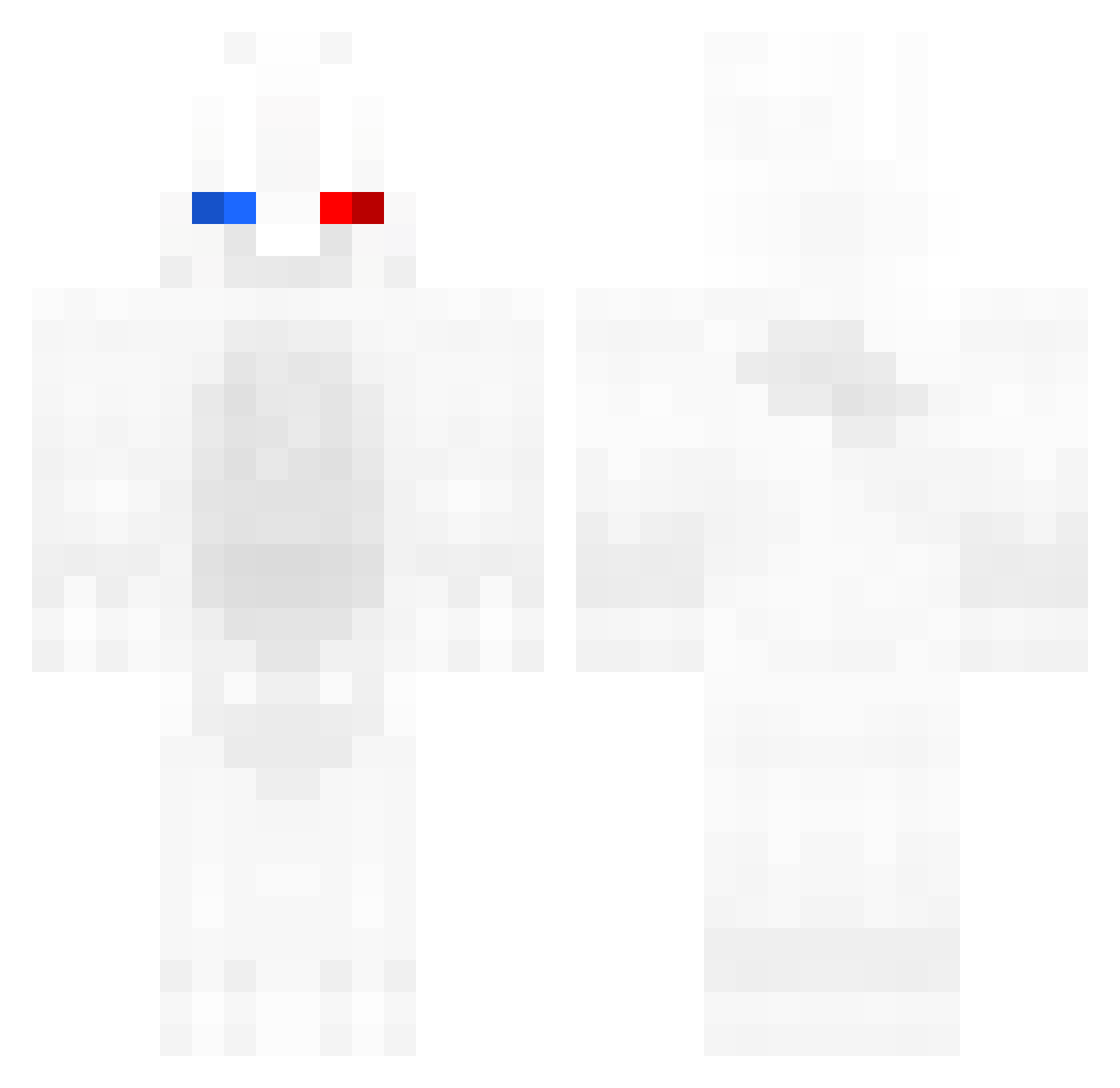 AquaInspired Minecraft skin, front and back view