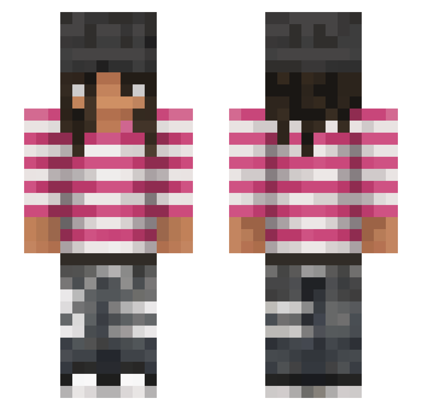whzmp Minecraft skin, front and back view