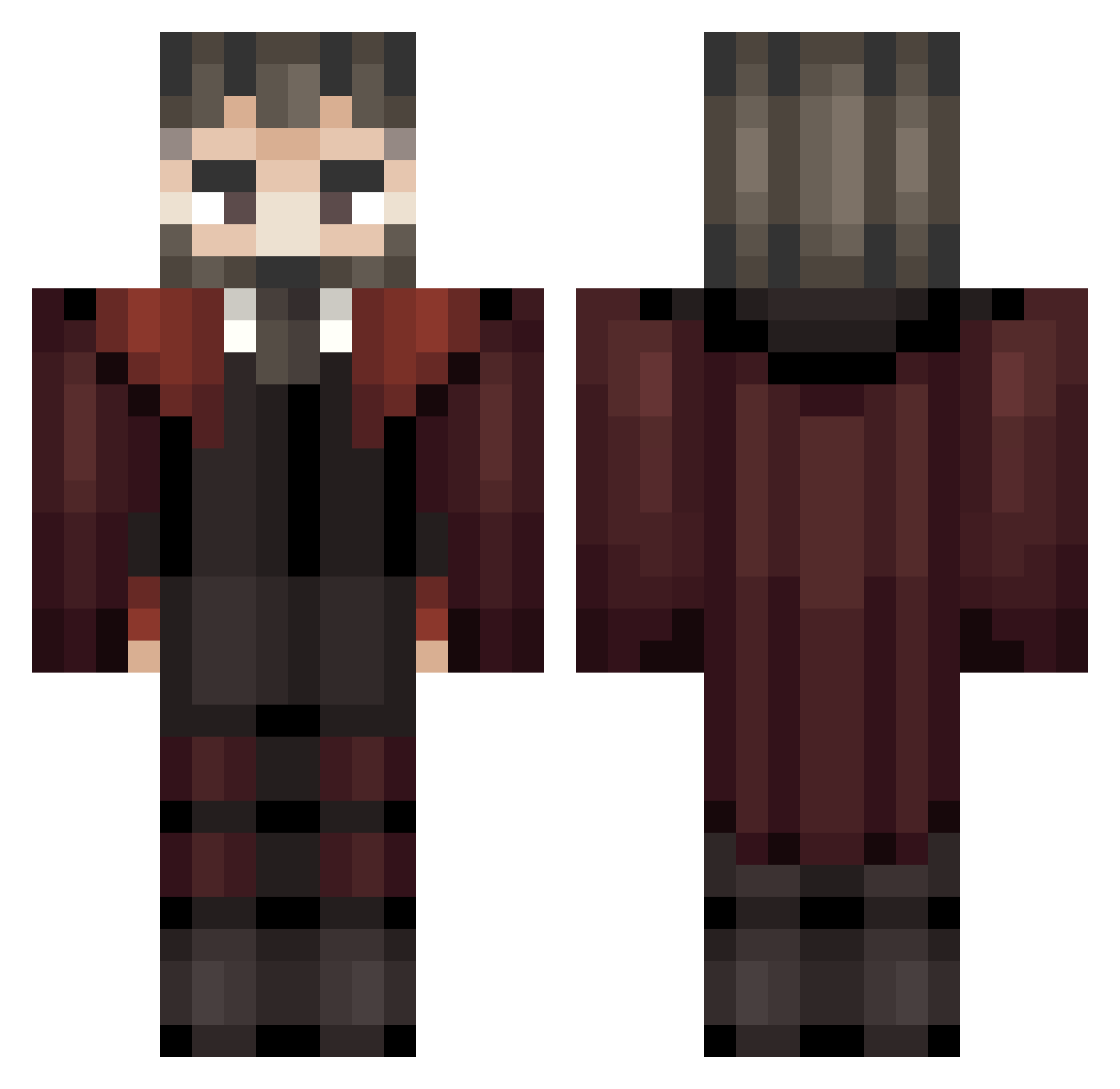 Gearsimp Minecraft skin, front and back view