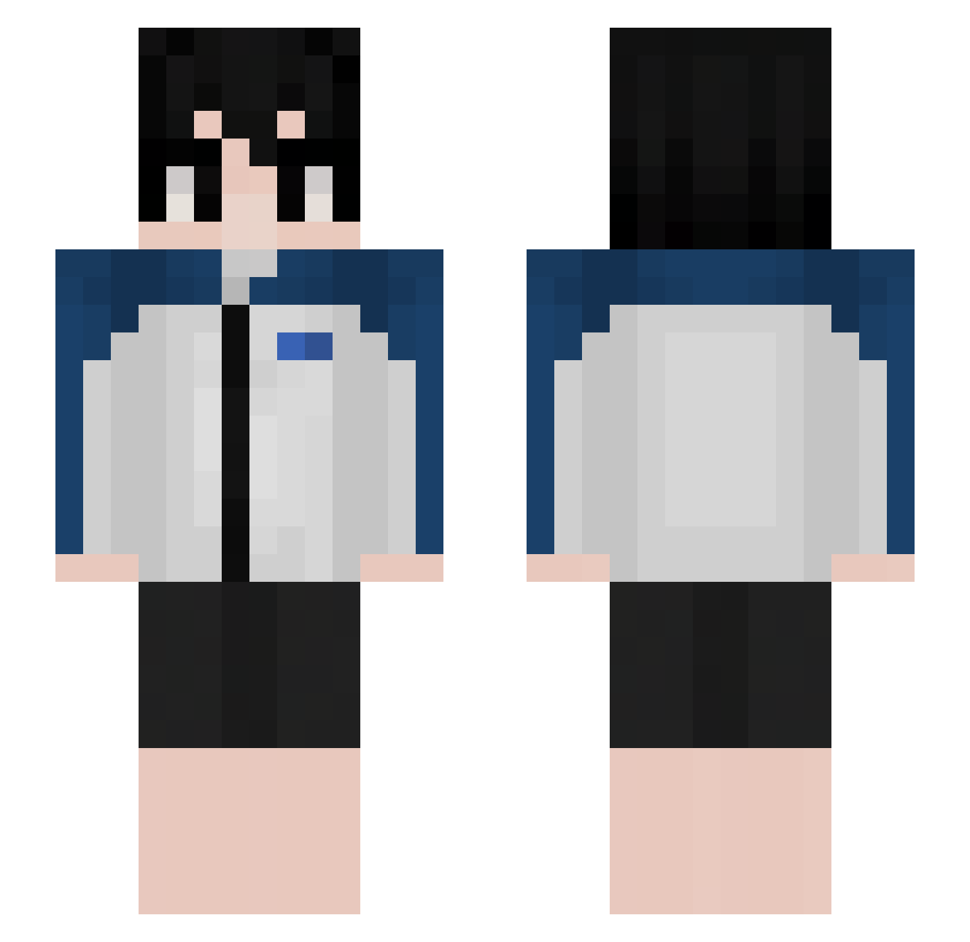 rnitr Minecraft skin, front and back view