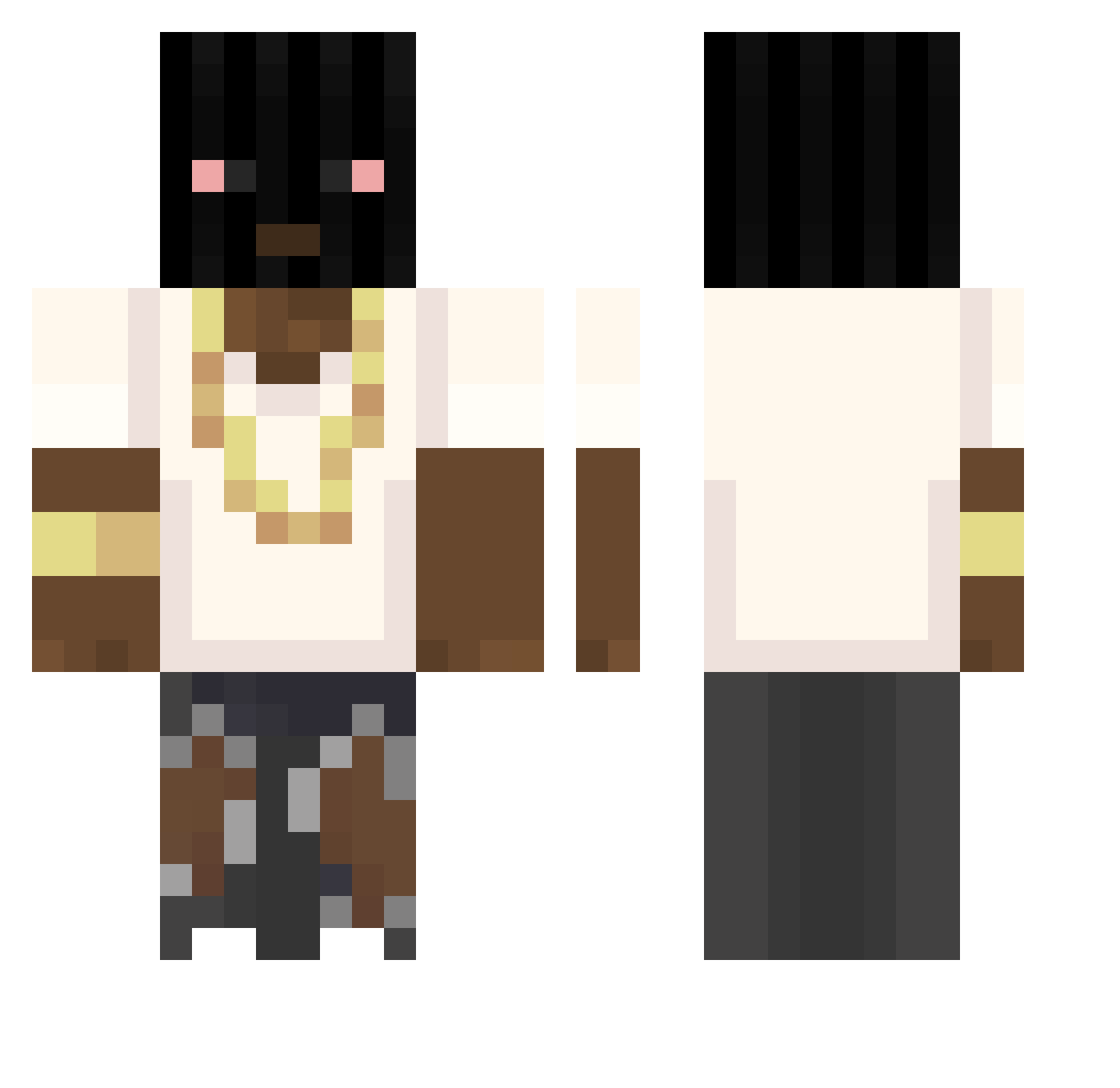 kShift Minecraft skin, front and back view