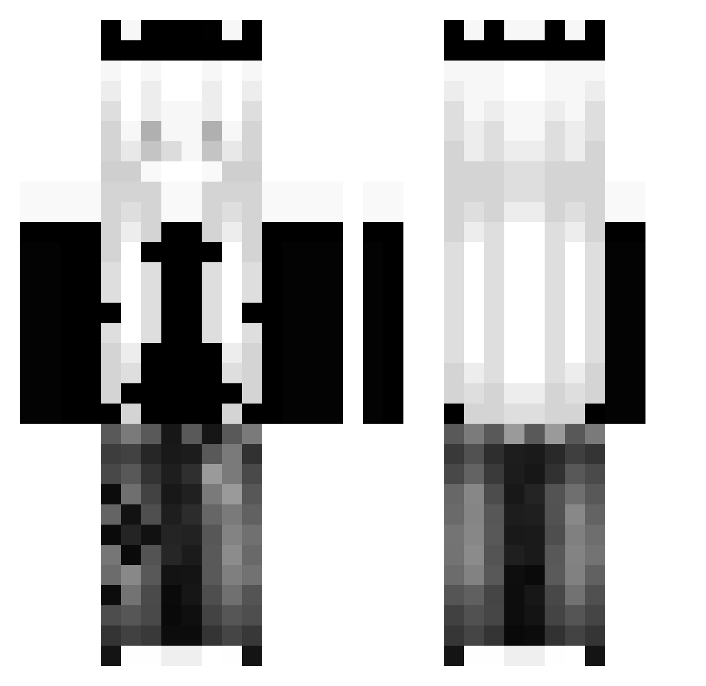zyzz_T Minecraft skin, front and back view