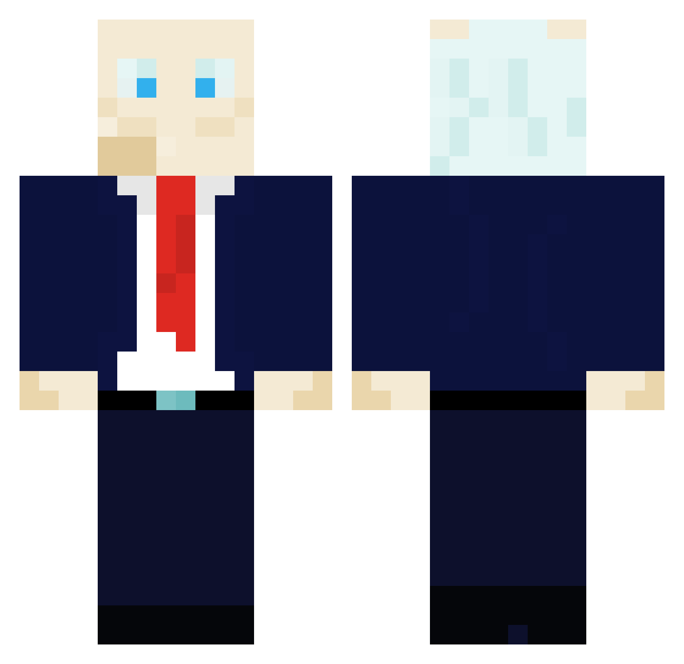 R8YY Minecraft skin, front and back view