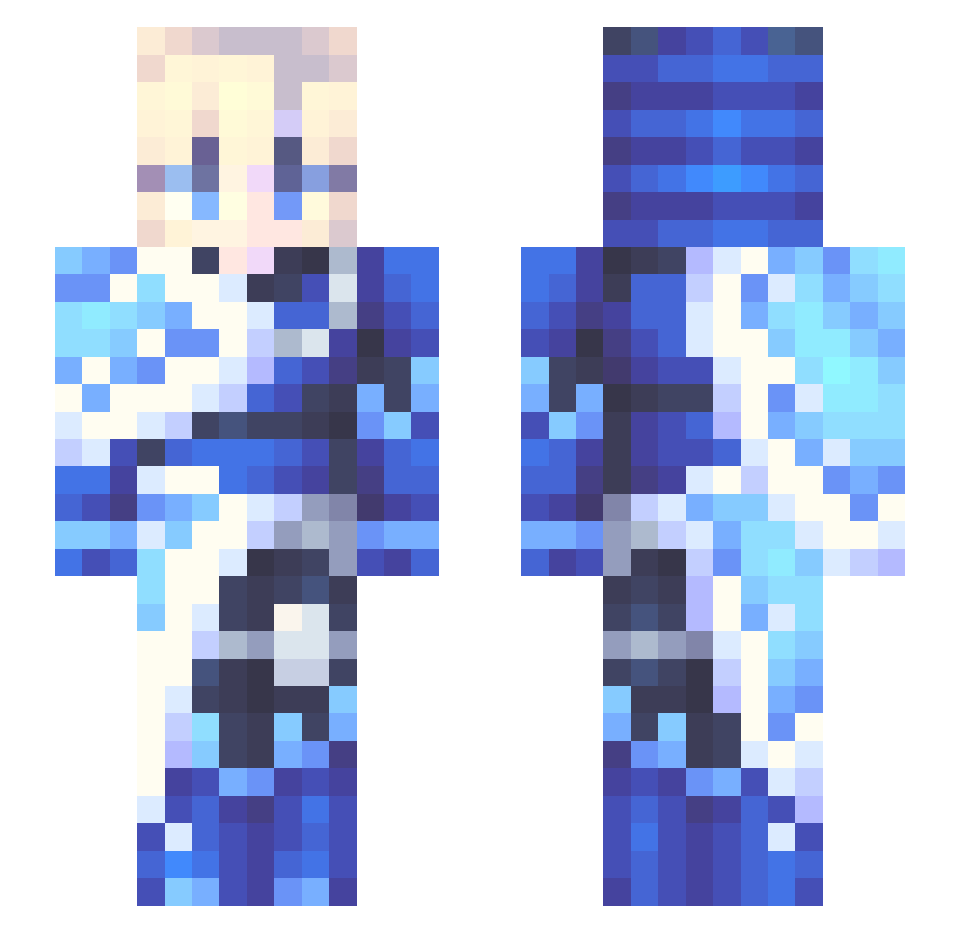 ItzXKE Minecraft skin, front and back view