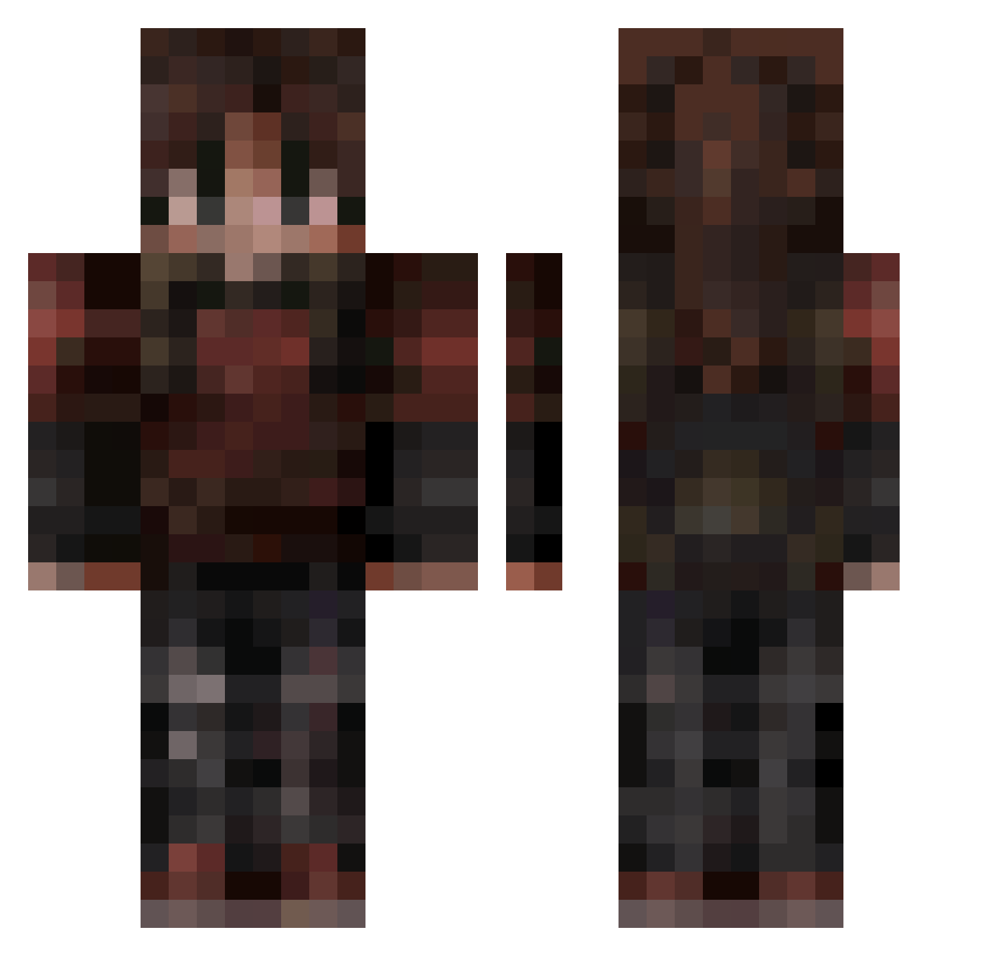 henslerr Minecraft skin, front and back view