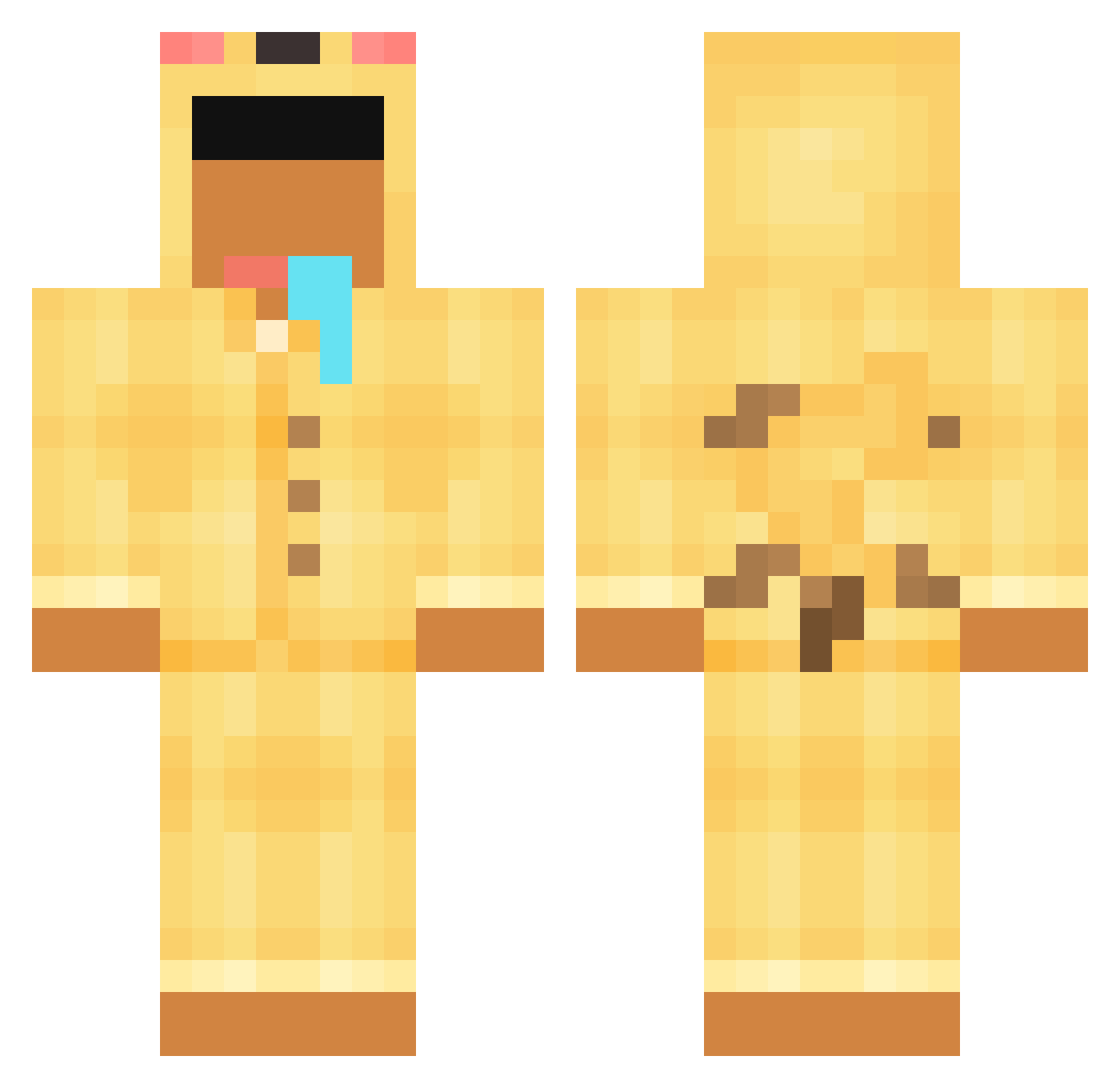 gaydi Minecraft skin, front and back view