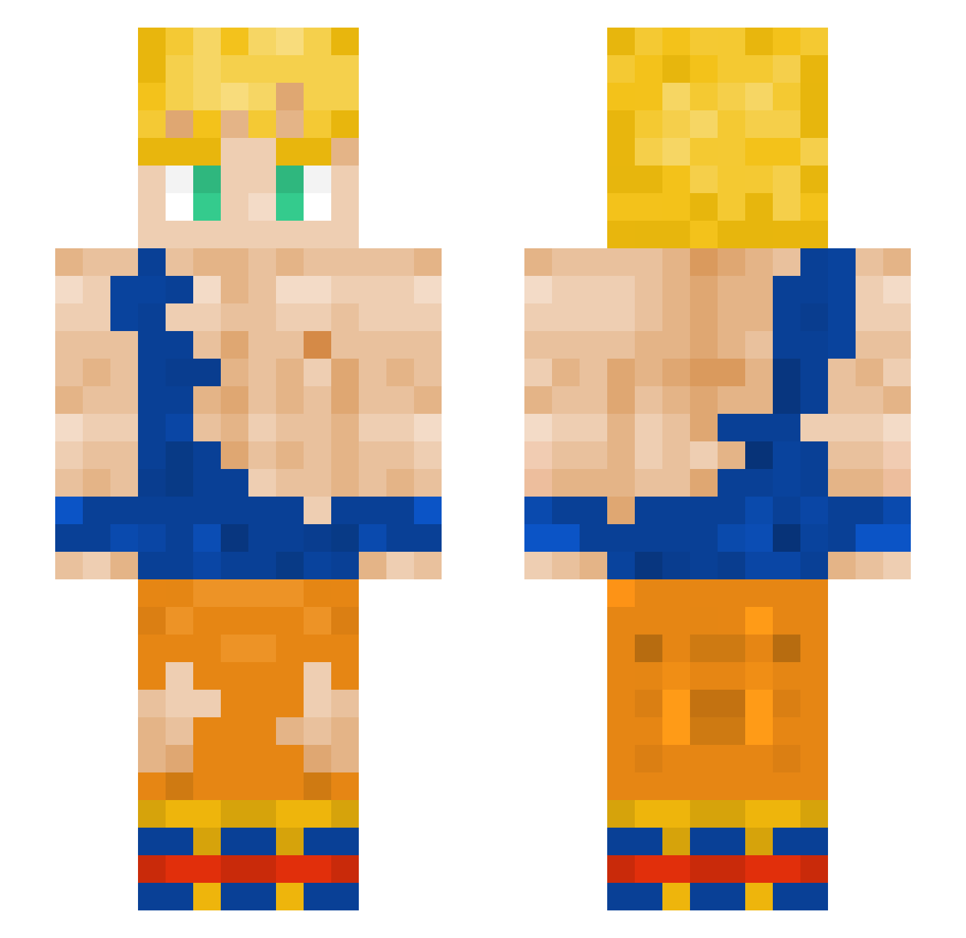 Nohyro Minecraft skin, front and back view