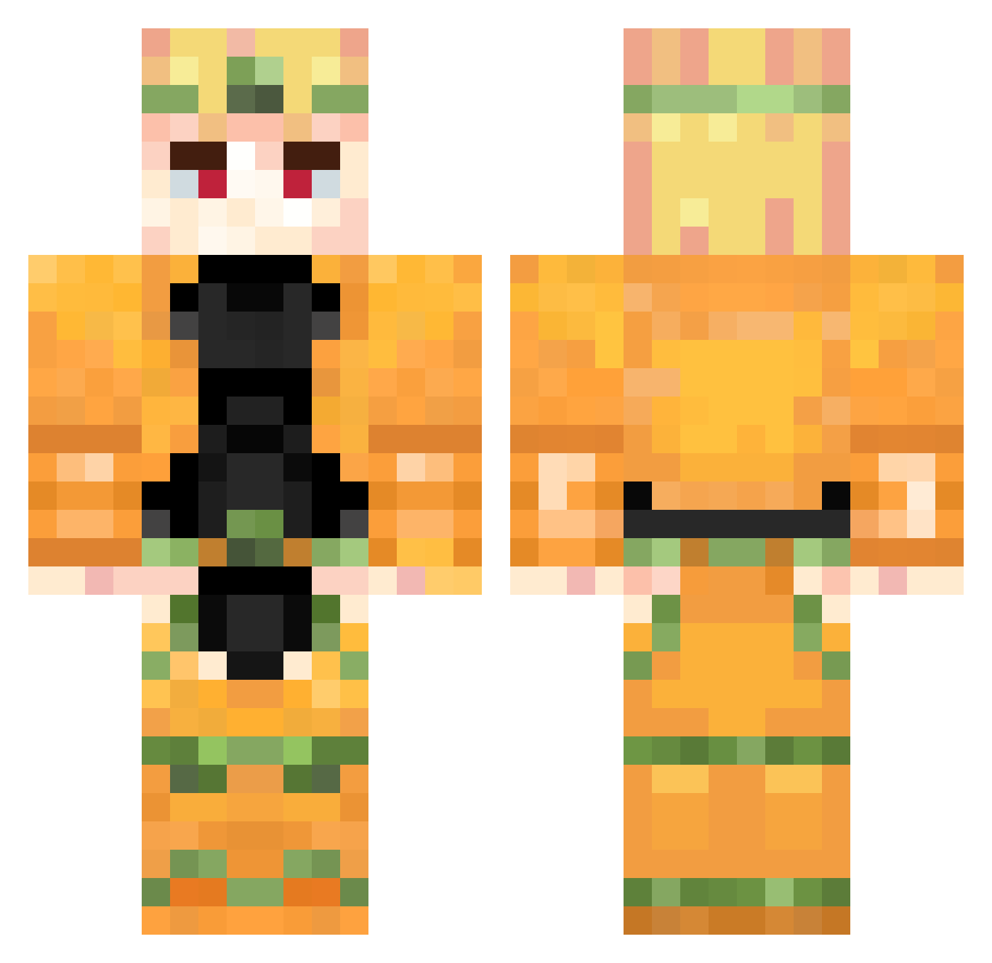 Xx_0OandO0_xX Minecraft skin, front and back view