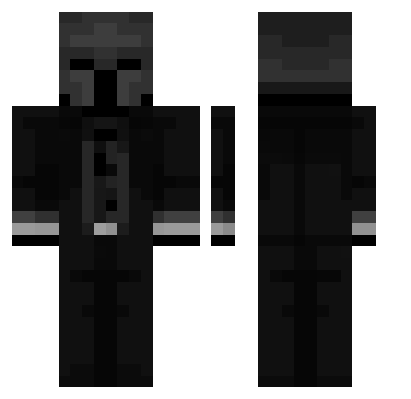 ZAceZ Minecraft skin, front and back view