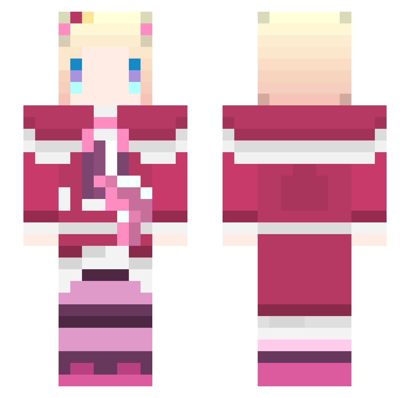 yucom1008 Minecraft skin, front and back view
