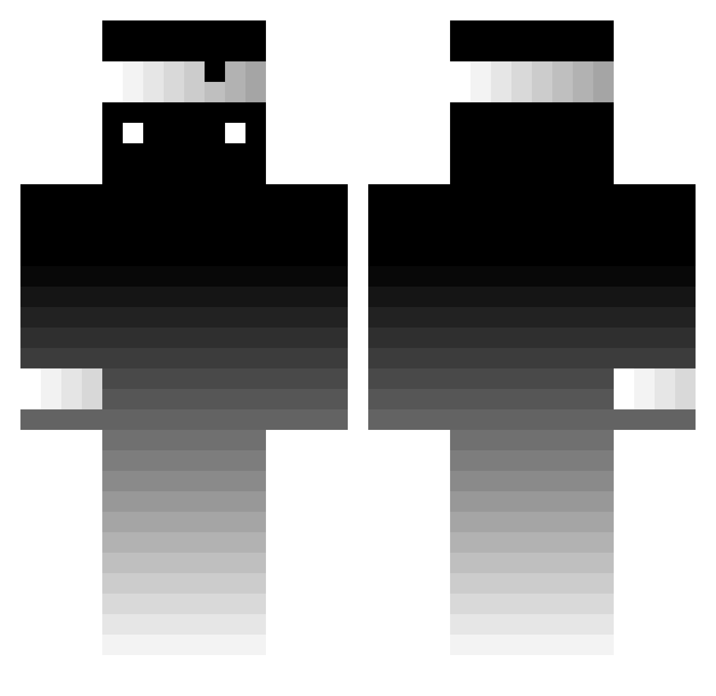 165fps Minecraft skin, front and back view