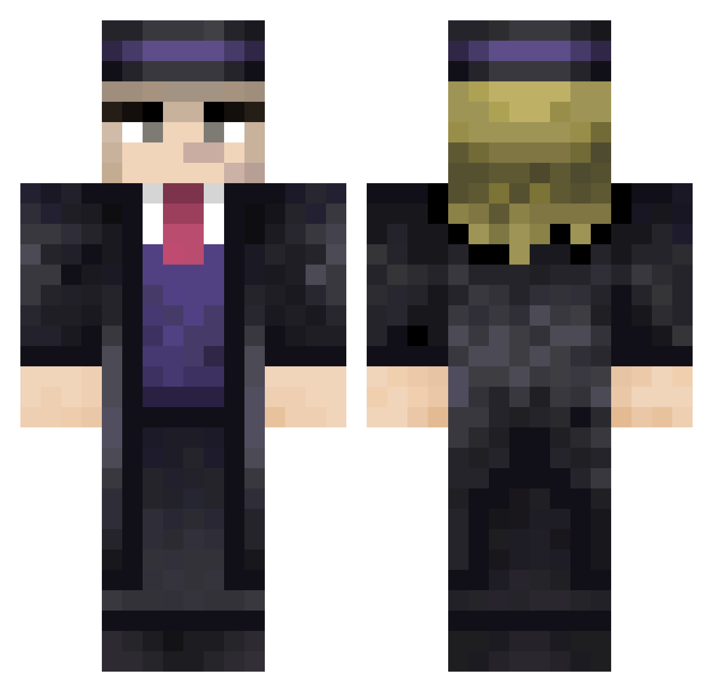 ButyricAcid Minecraft skin, front and back view